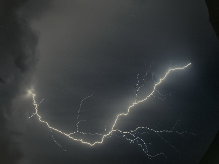 Lightning strike and indoor cat scene documented in Budva