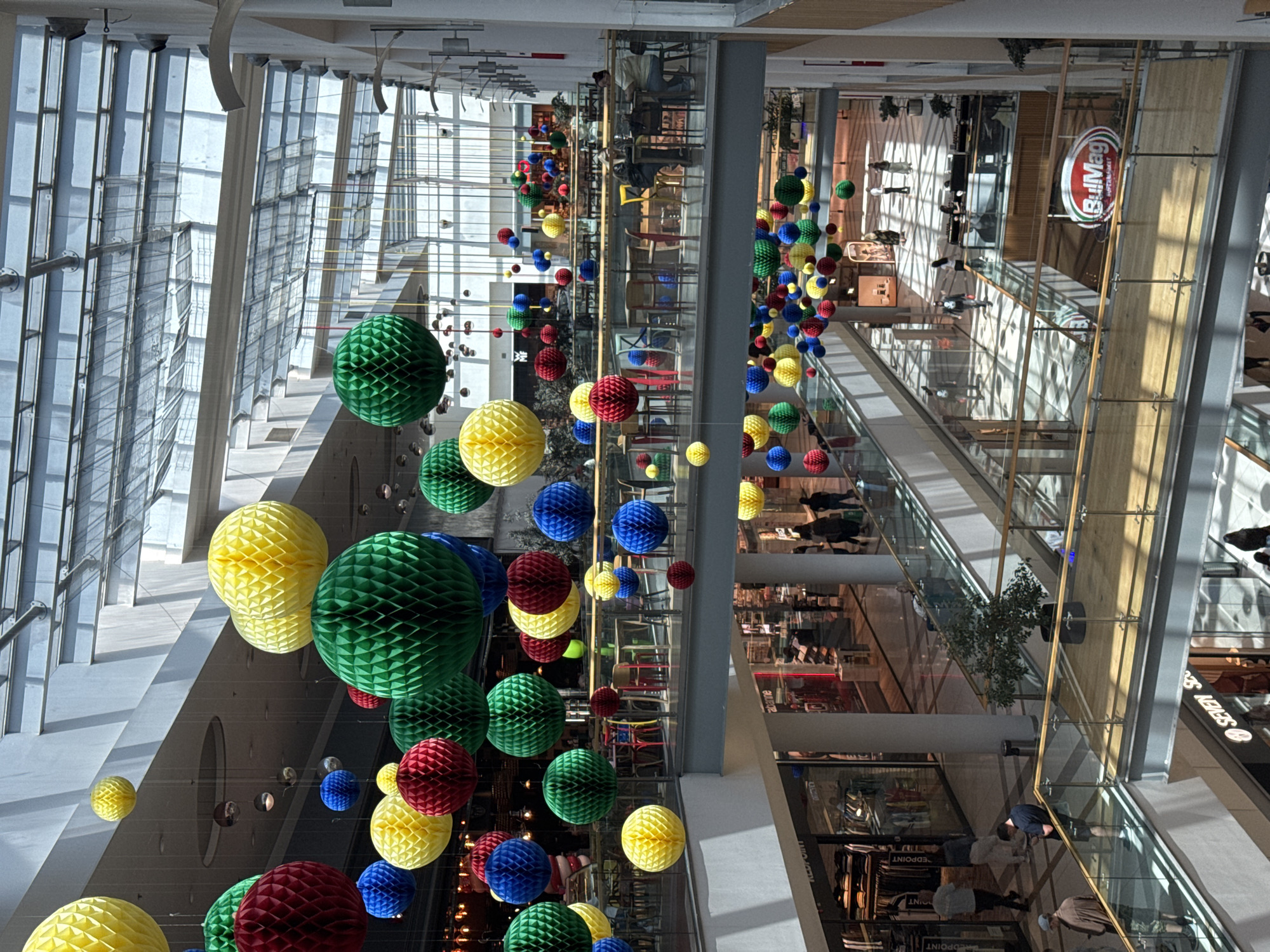 Modern shopping mall interior observed in Varna, Bulgaria