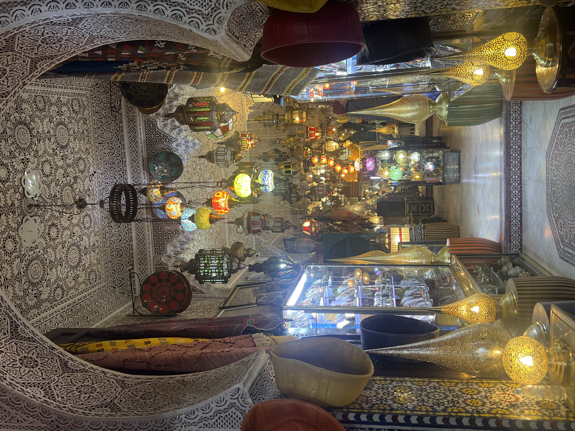 Tourist captures traditional shops and street scenes in Meknes medina