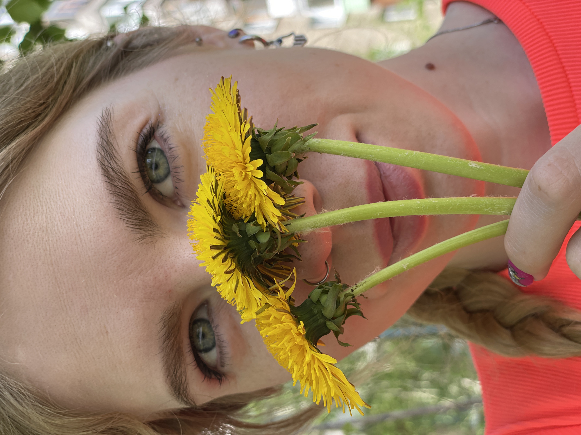 Spring dandelion field portraits captured in Izhevsk, Russia