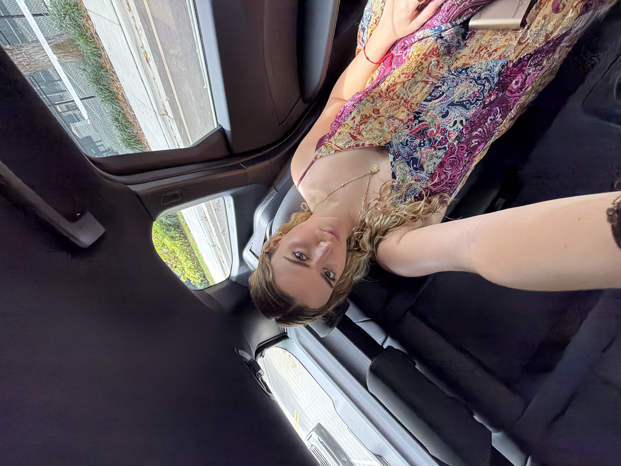 Woman in floral dress spotted in vehicle Key Biscayne