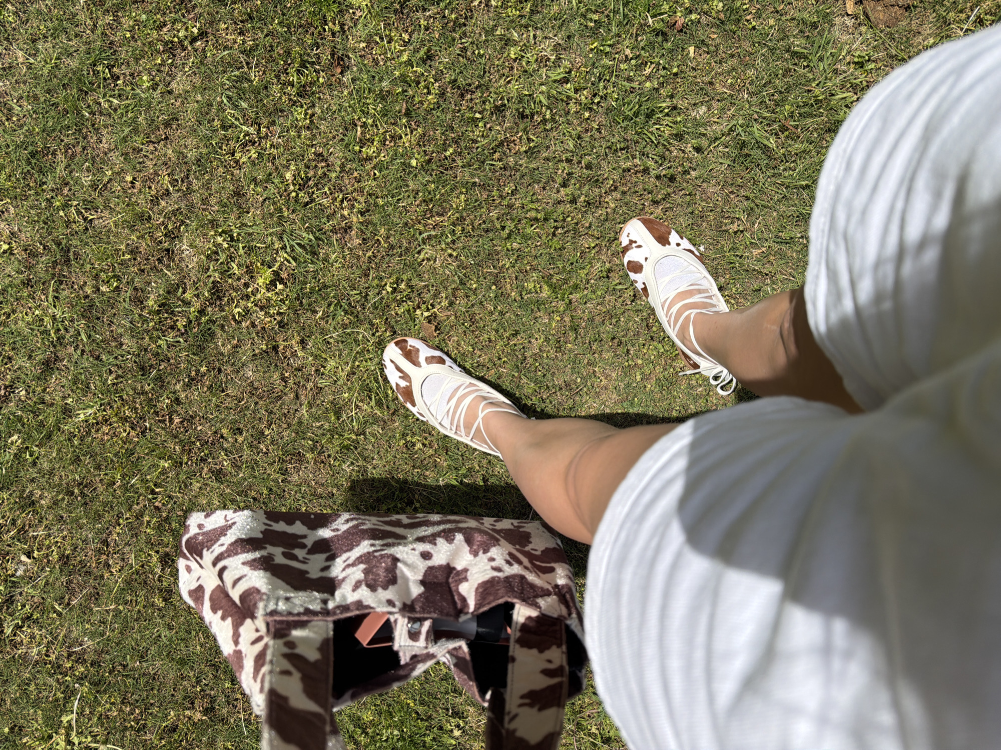Person in cow-print shoes spotted in Tel Aviv park