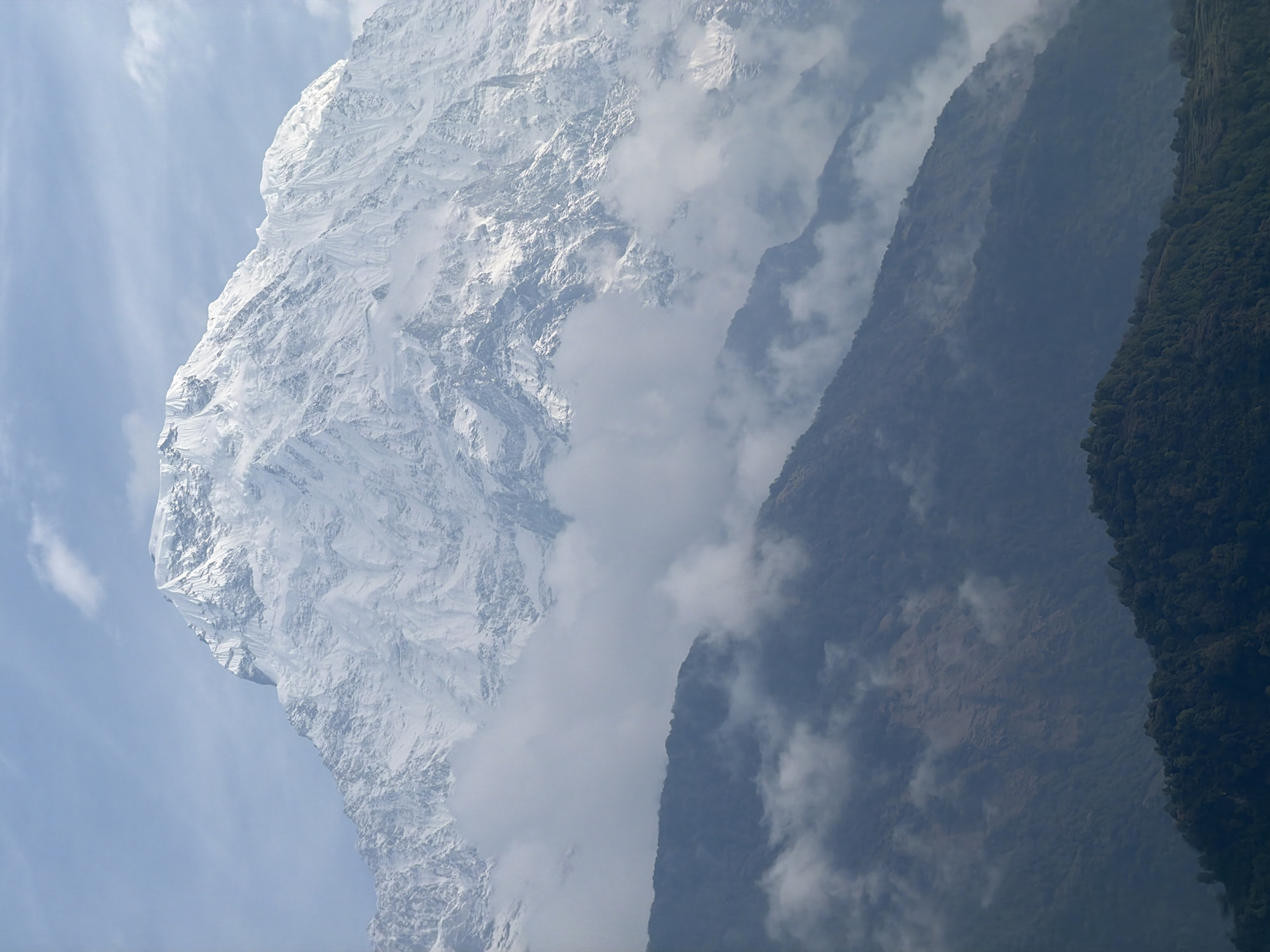 Himalayan peaks documented from Purano Ghandruk Nepal morning views