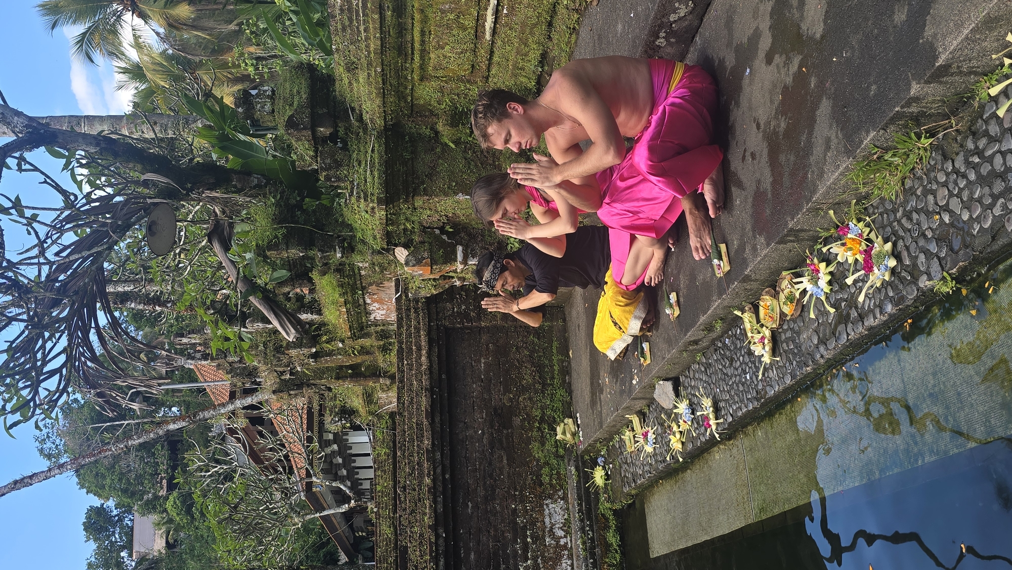 Dawn religious ceremonies observed at Tirta Empul Temple, Tegallalang