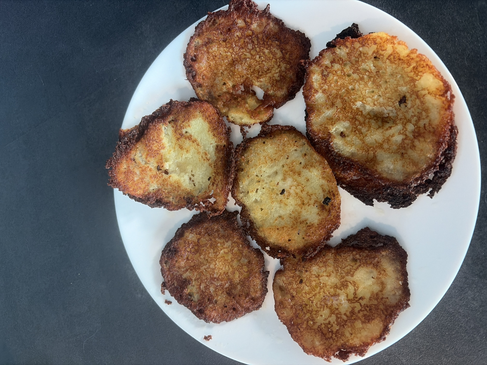 Potato pancakes photographed on white plate in Rijswijk