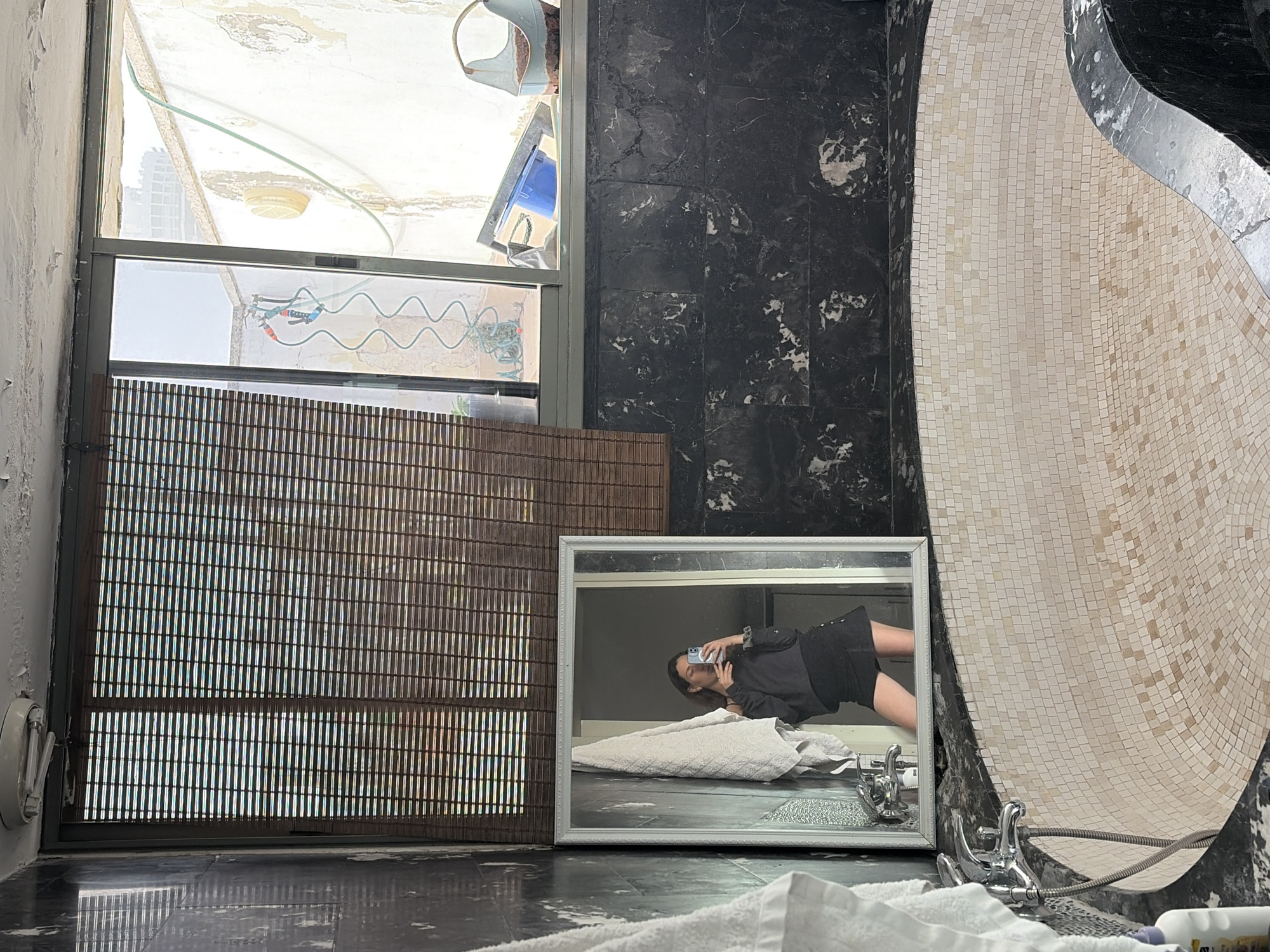 Domestic scenes documented inside Tel Aviv residence Friday afternoon