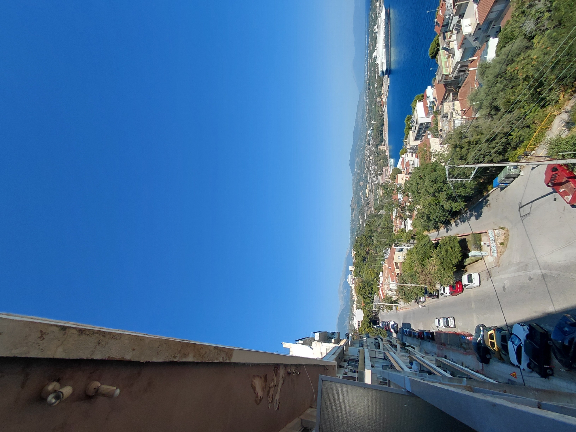 Aegio harbor views mixed with laid-back screen browsing
