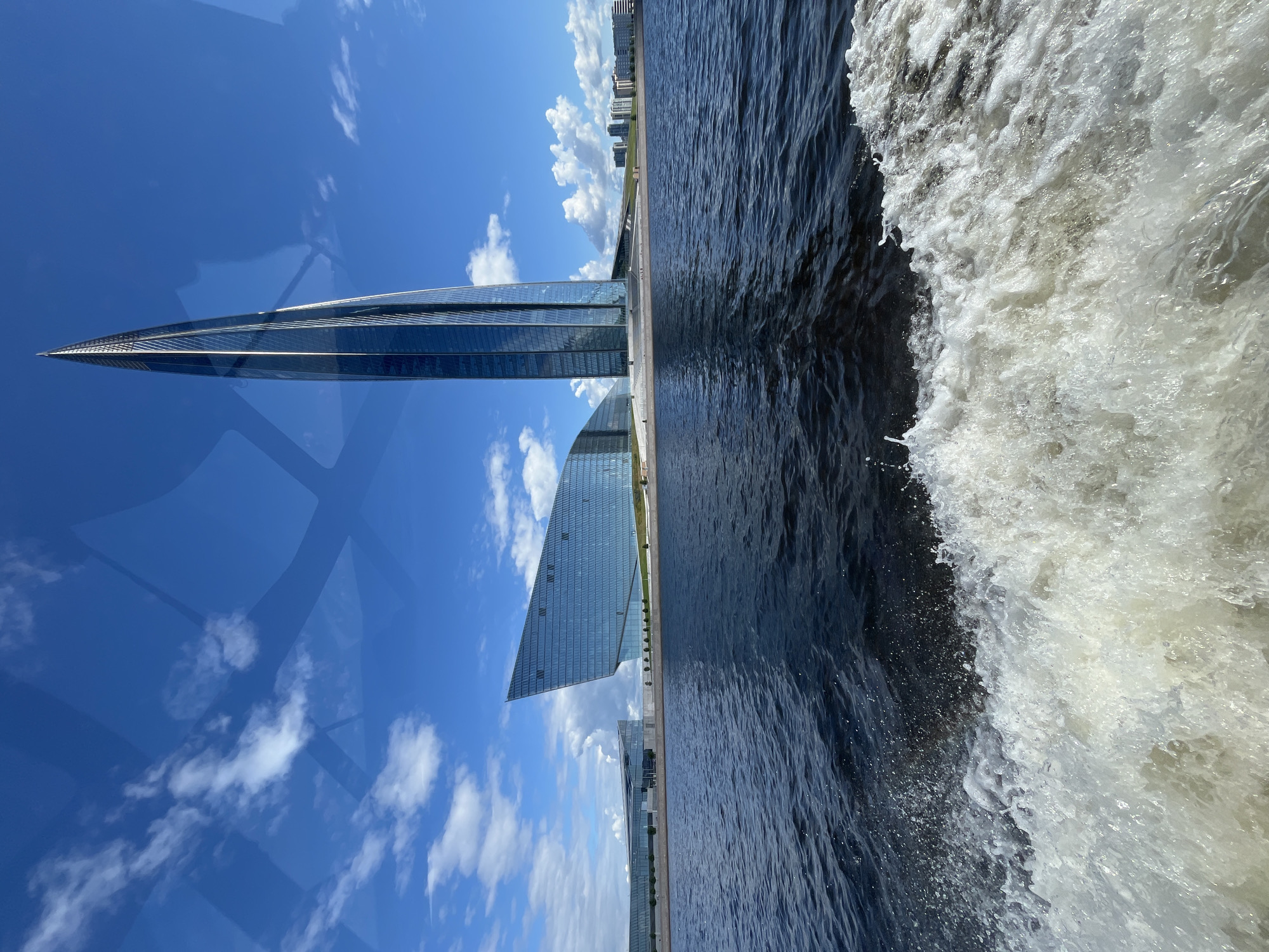 Cruising past the Lakhta Center on the Neva River