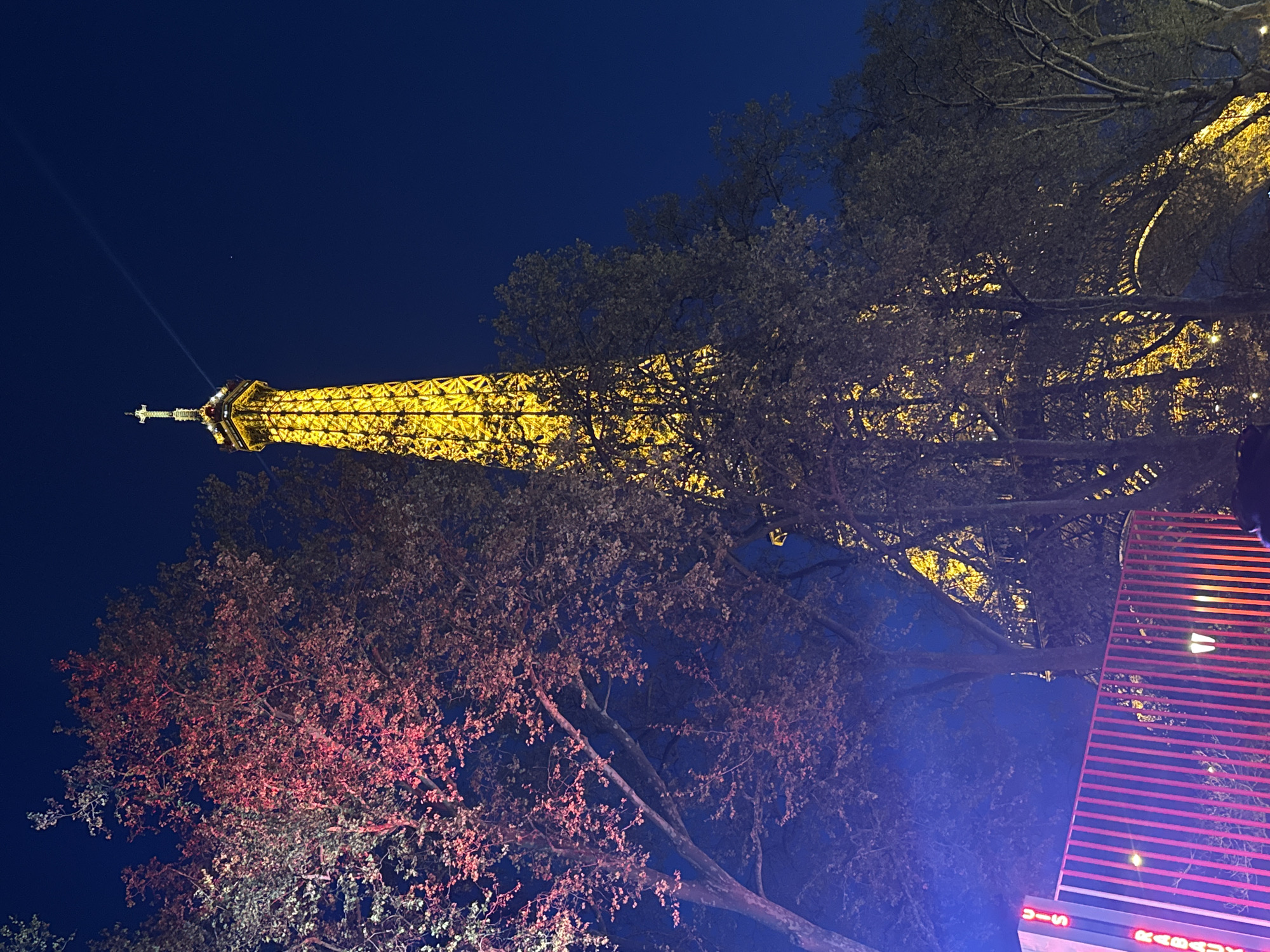 Eiffel Tower's golden evening illumination captured by witnesses