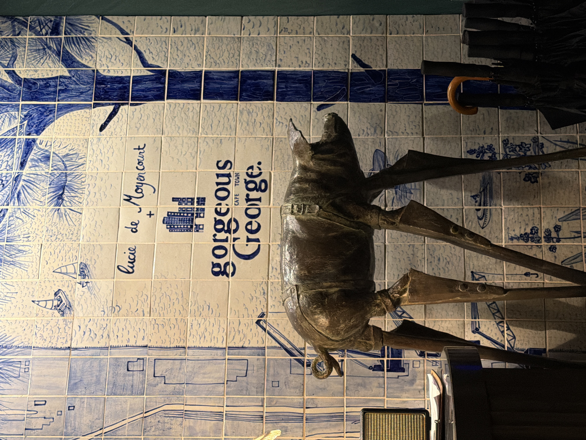 Artistic interior installations documented at Cape Town venue