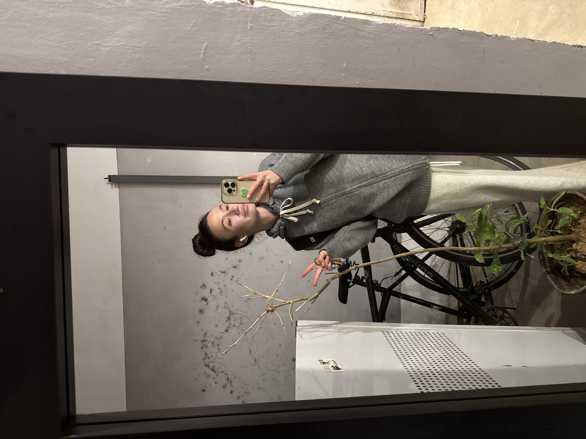 Tel Aviv scenes: woman's mirror selfie, building graffiti