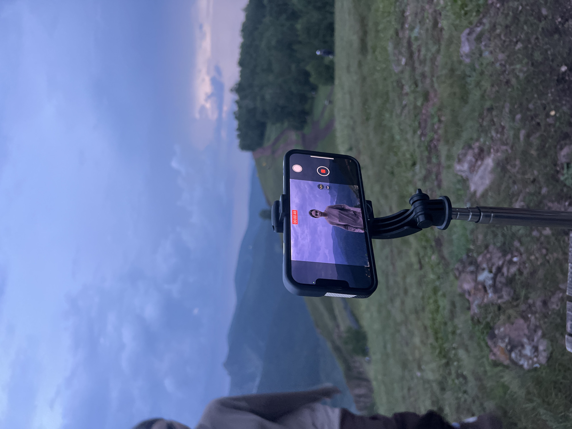 Hilltop views over Krasnoyarsk at golden hour