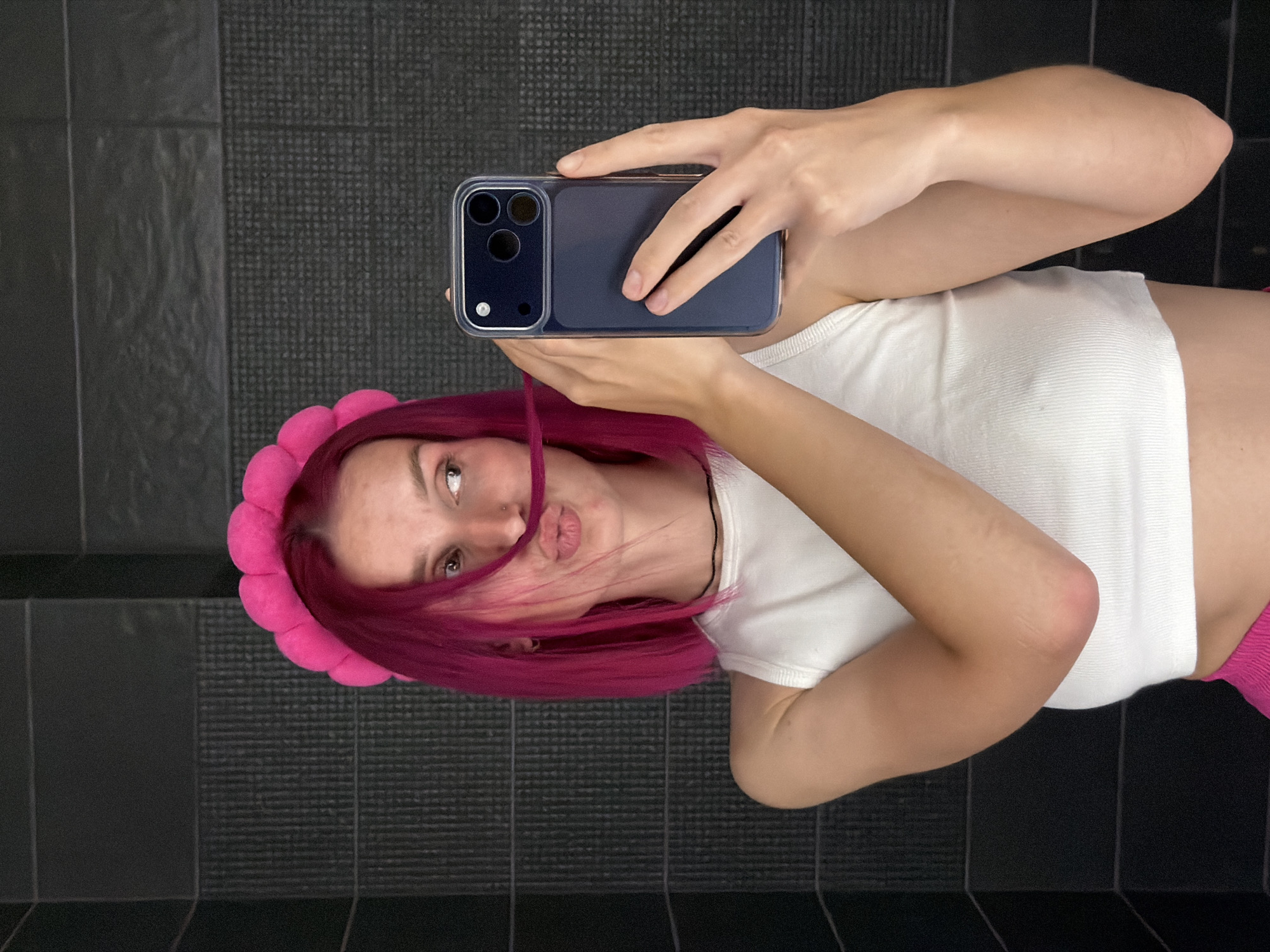 Bathroom selfie session in Chaikovsky, multiple takes