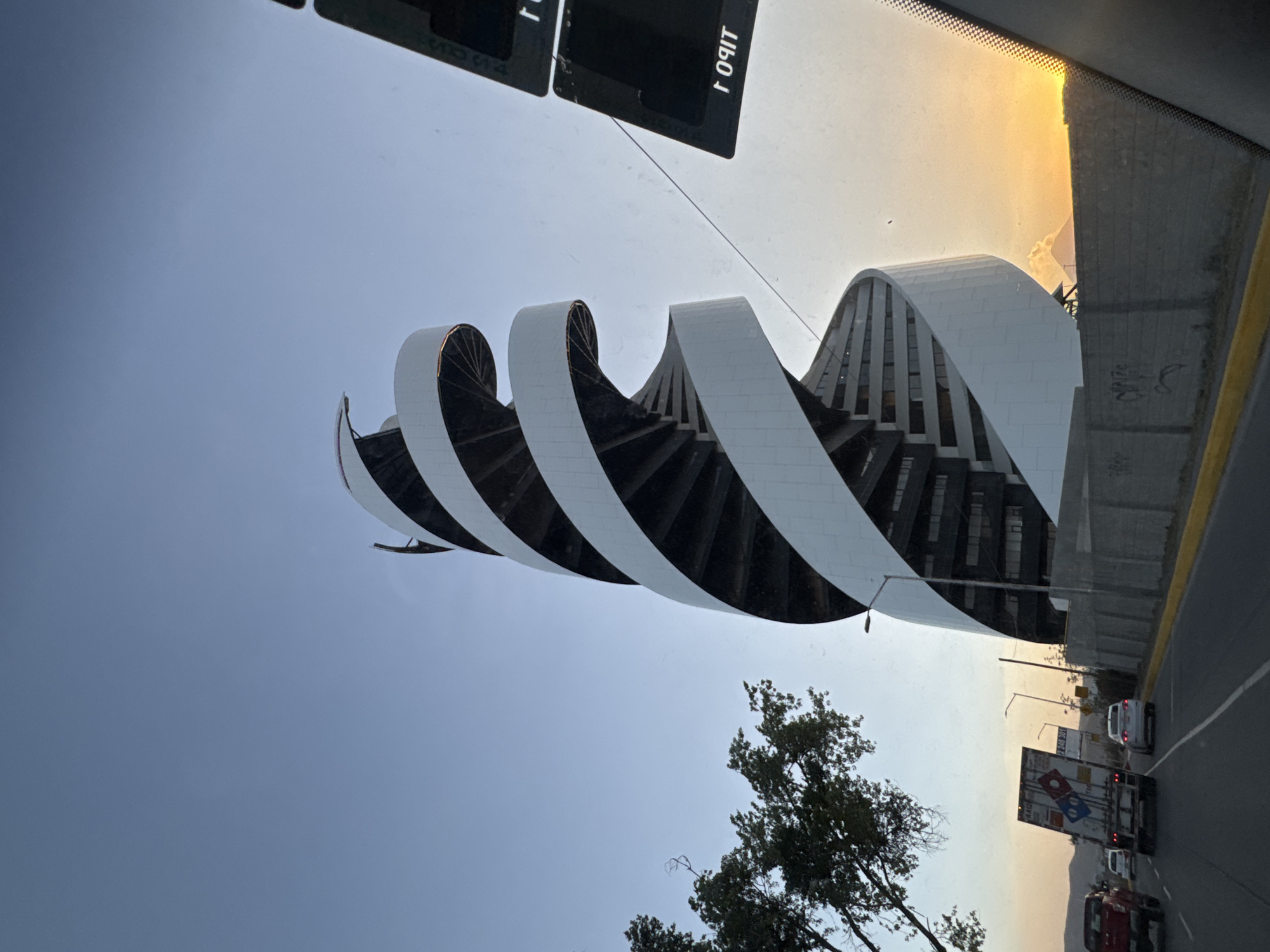 Museum's wavy architecture photographed in Tlaxcalancingo, Mexico