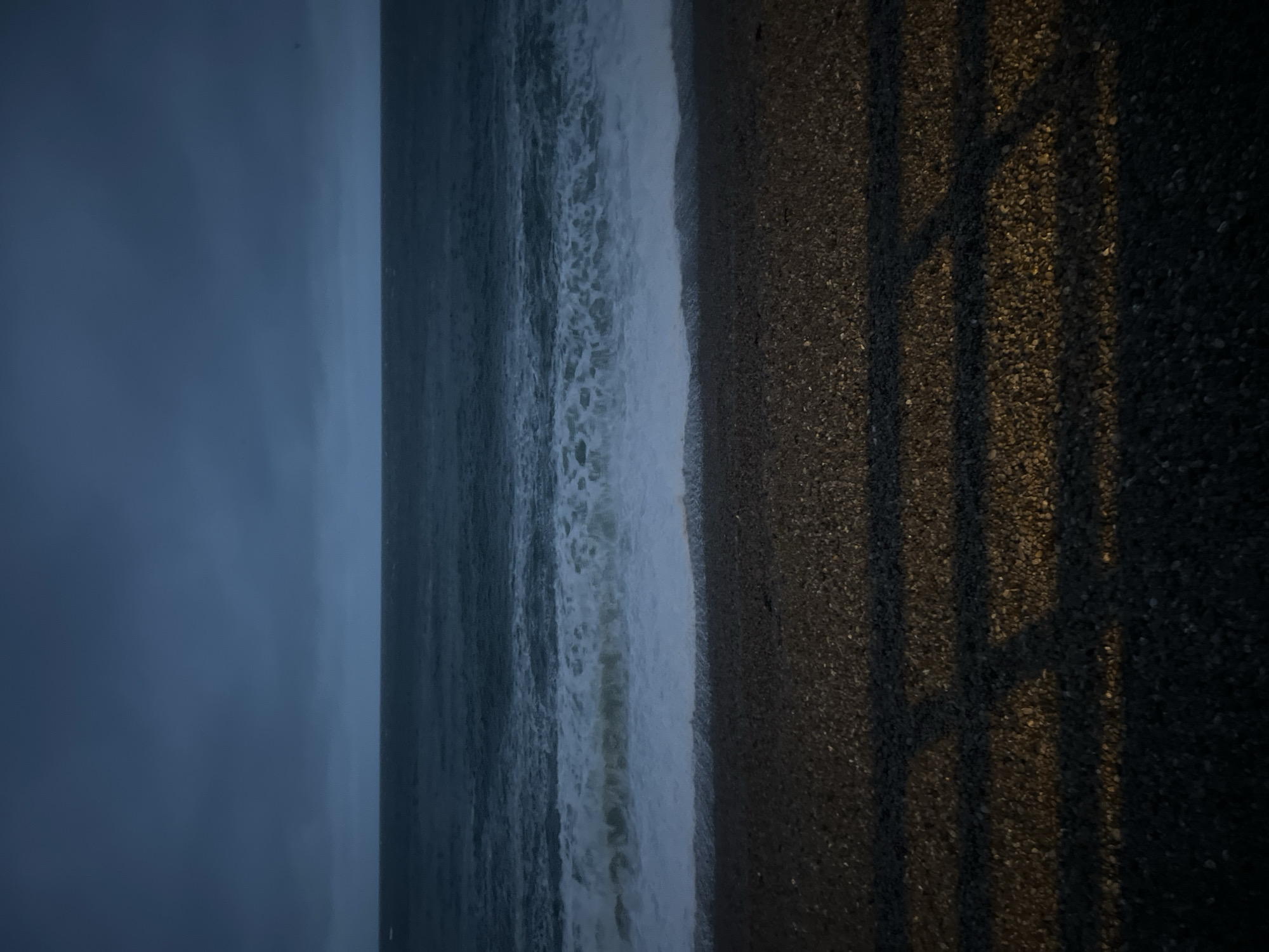 Twilight scenes captured along Étretat coastline during evening hours