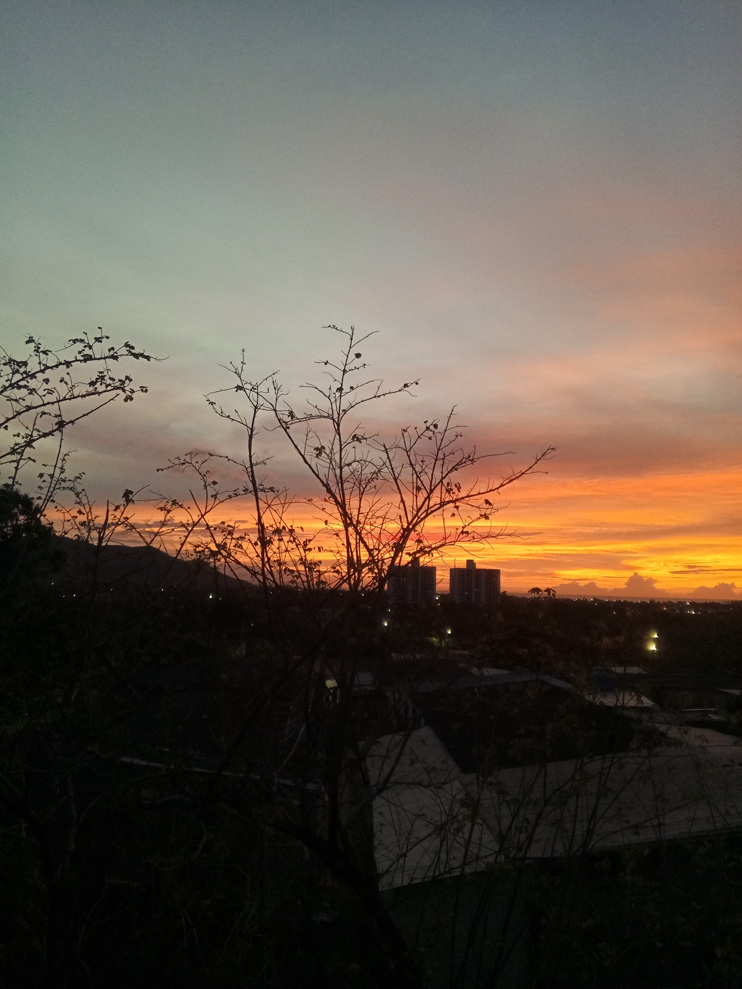 Sunset observed over Juan Griego, Venezuela