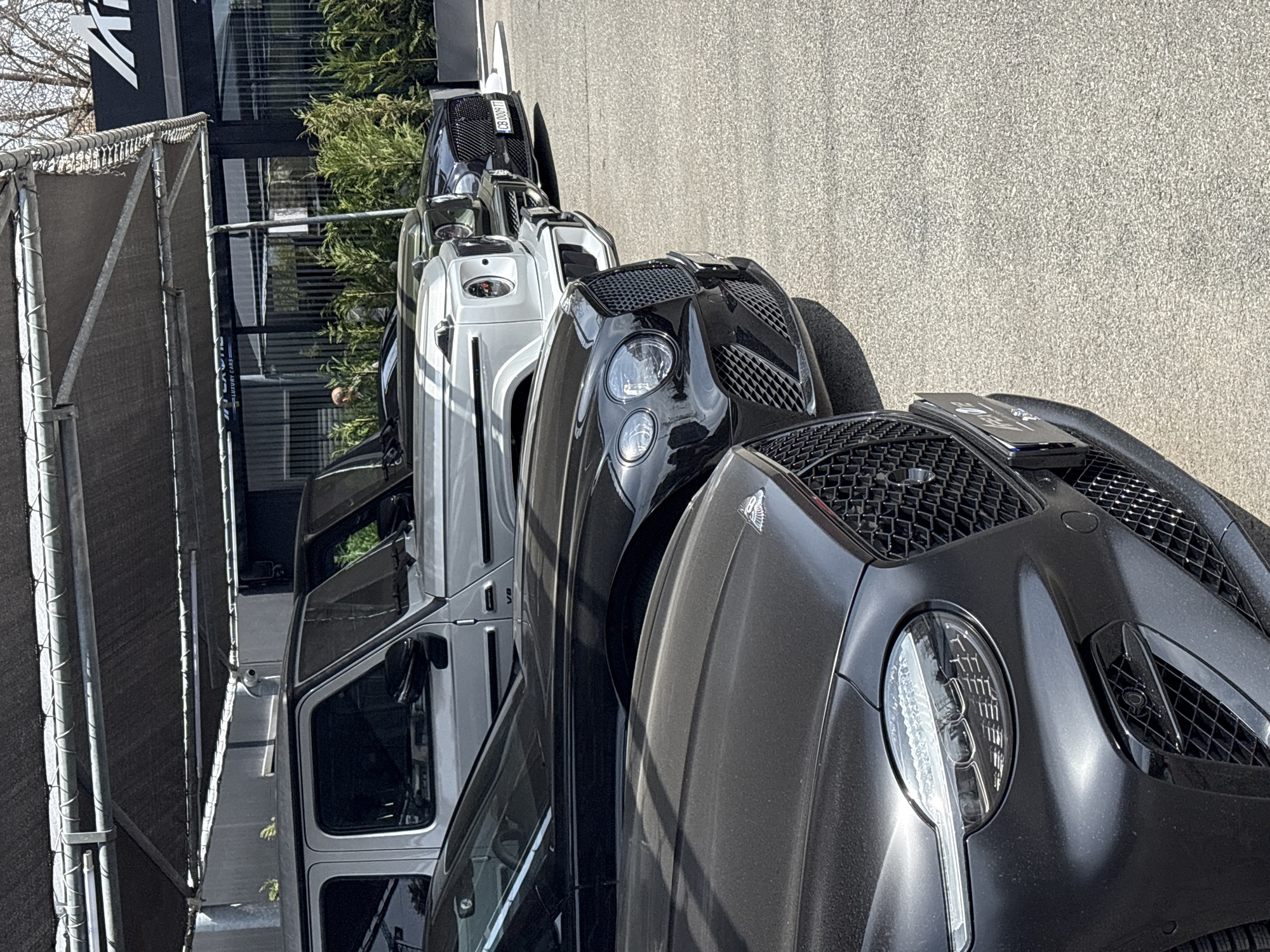 Luxury cars lined up in Sofia parking lot