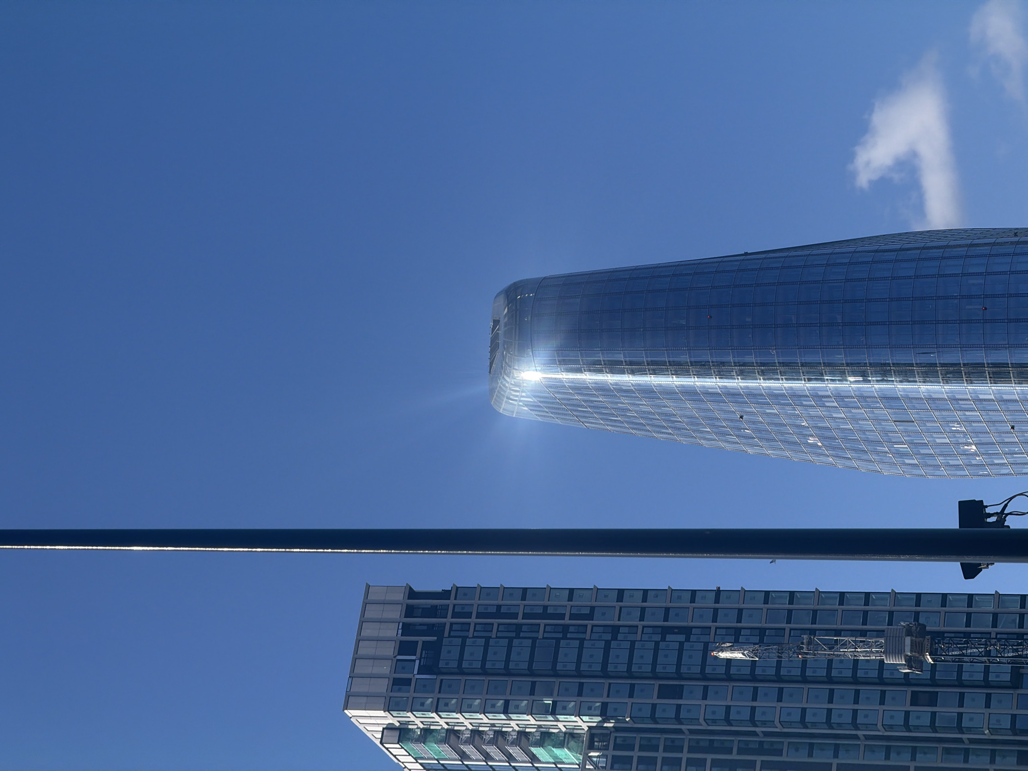 Clear day view of City of London skyscrapers
