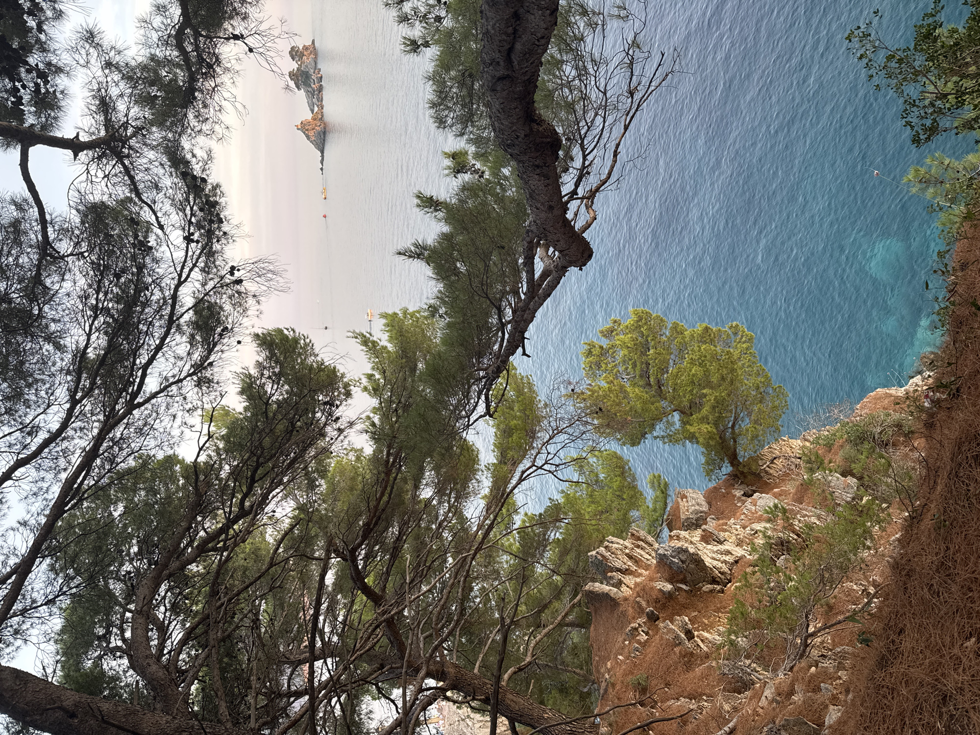 Clifftop views over Petrovac's Adriatic coastline and offshore islets