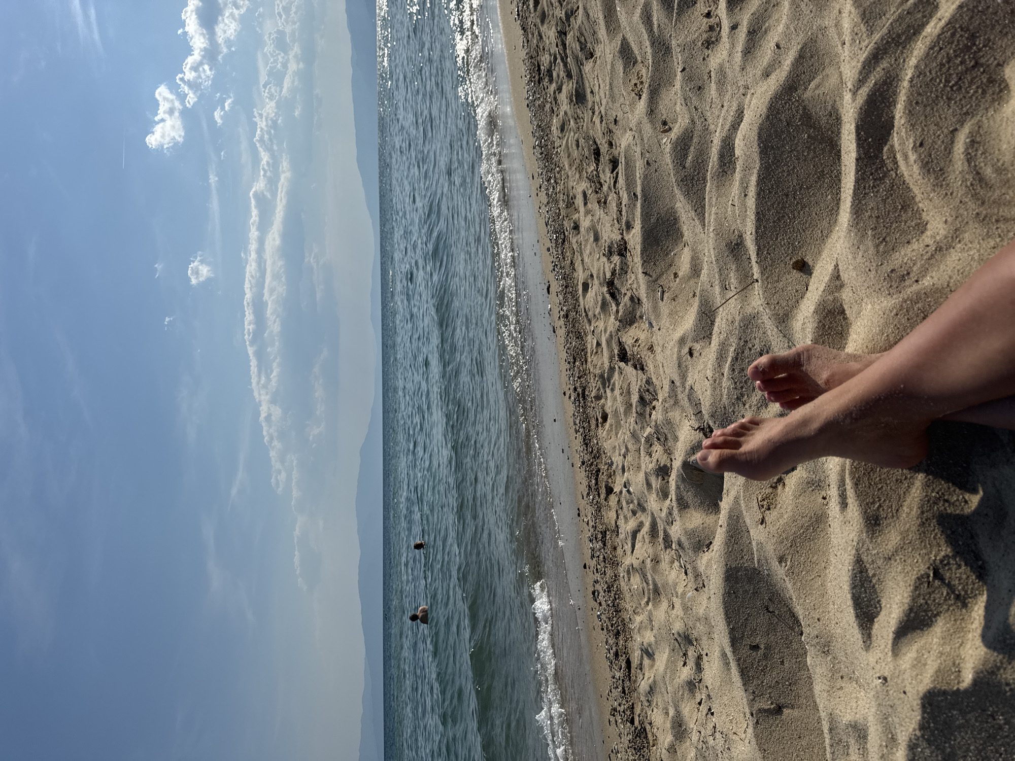 Lazy afternoon at a calm, sunny beach