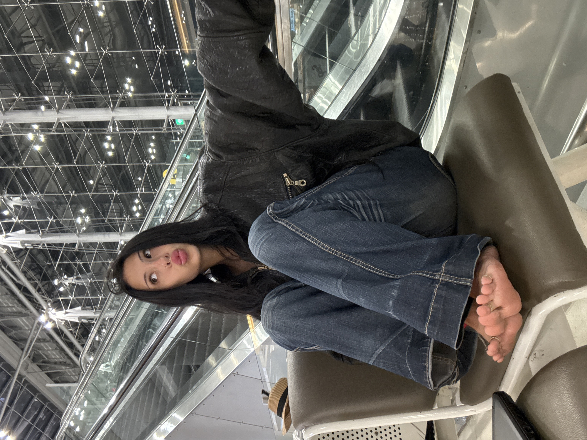 Killing time at the airport: sheet masks, selfies, and snacks