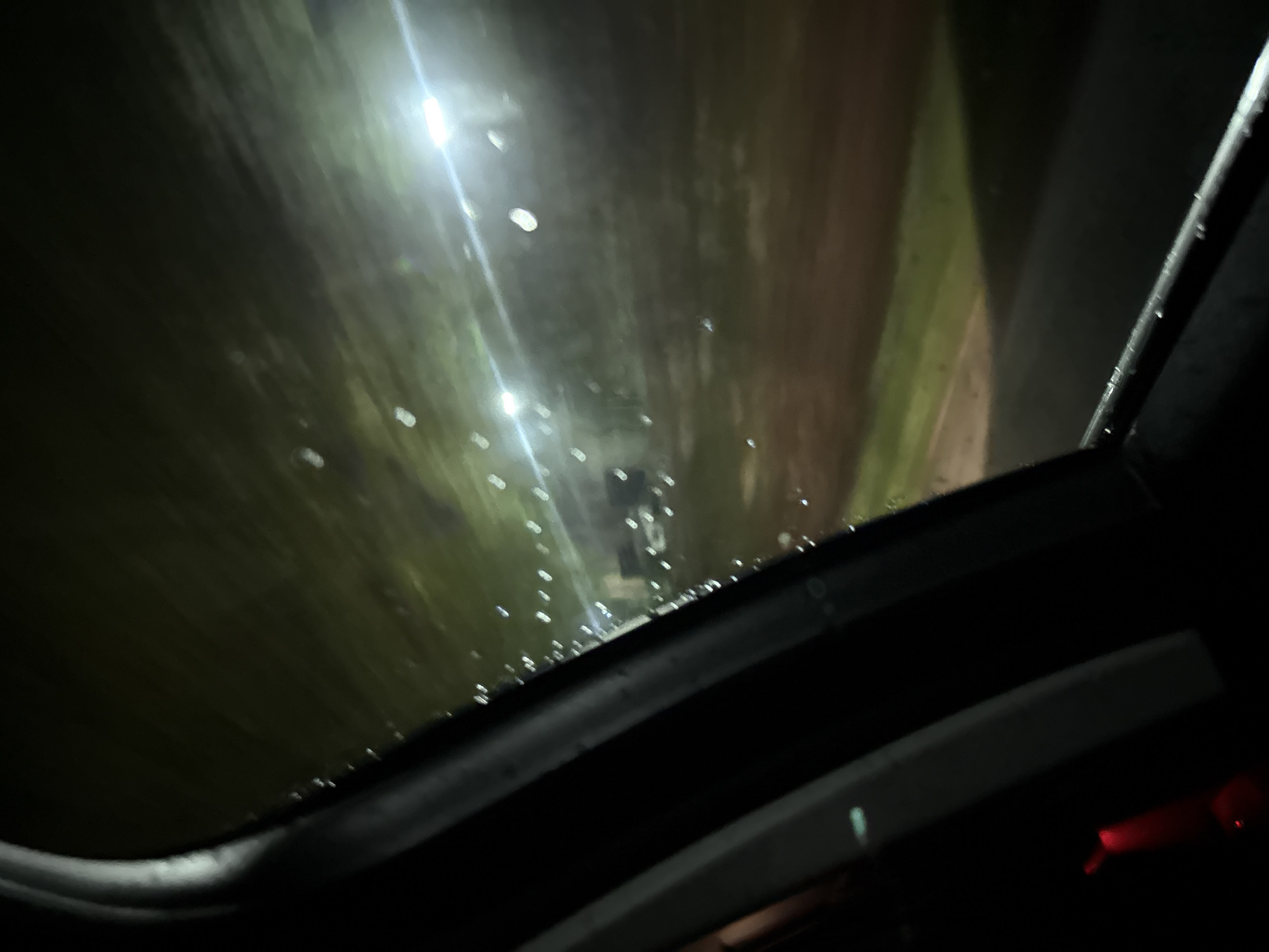 Rainy night drive documented in Slavyani, Bulgaria