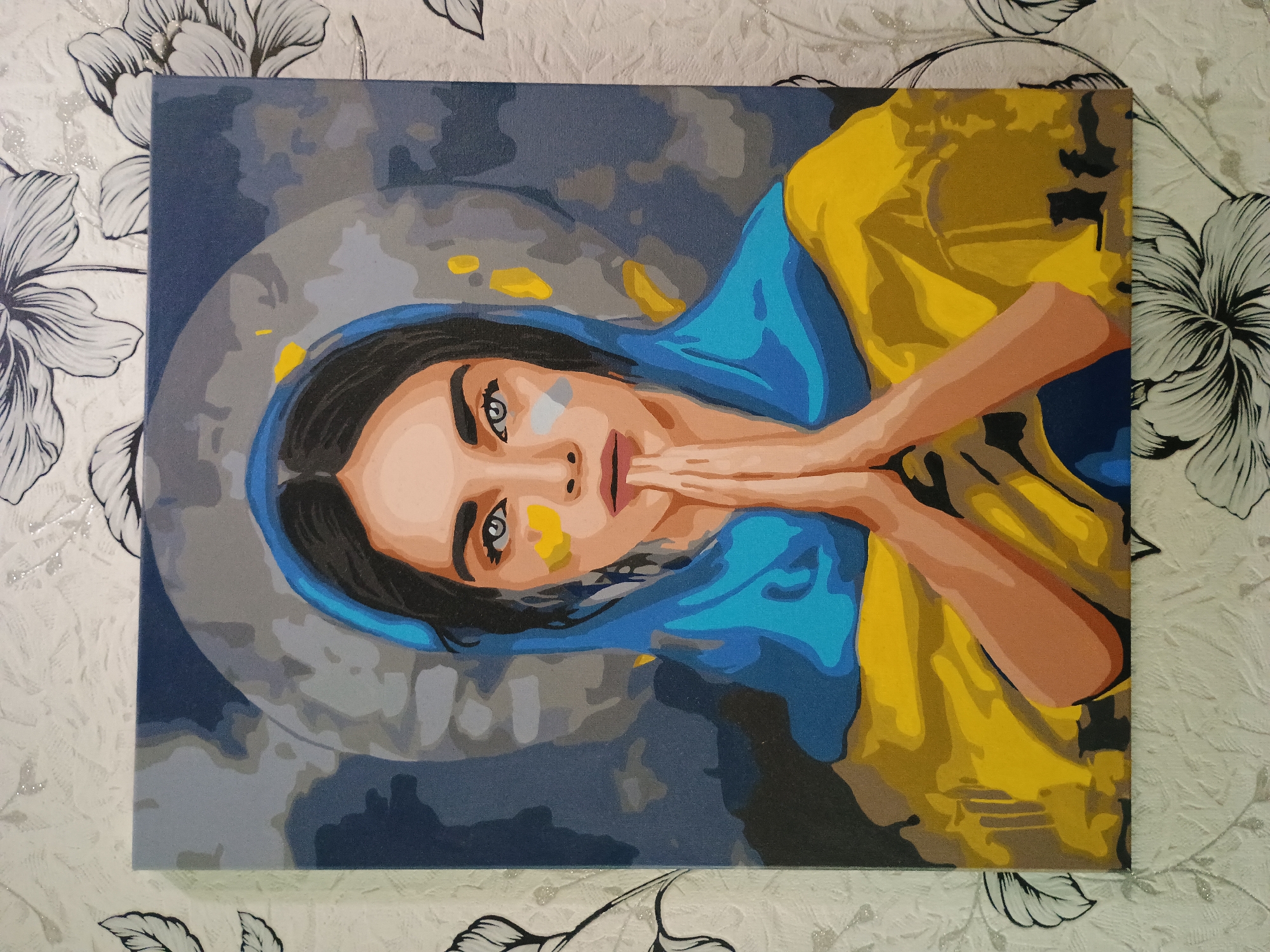 Art exhibition featuring Ukrainian-themed paintings documented in Zaporizhzhia