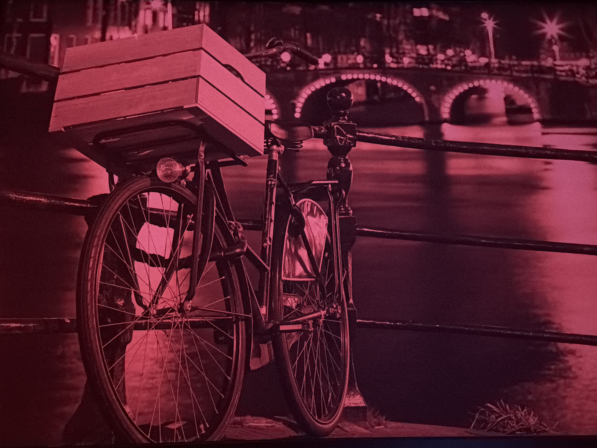 Evening scenes captured in Helmond: vintage bicycle, bedroom interior