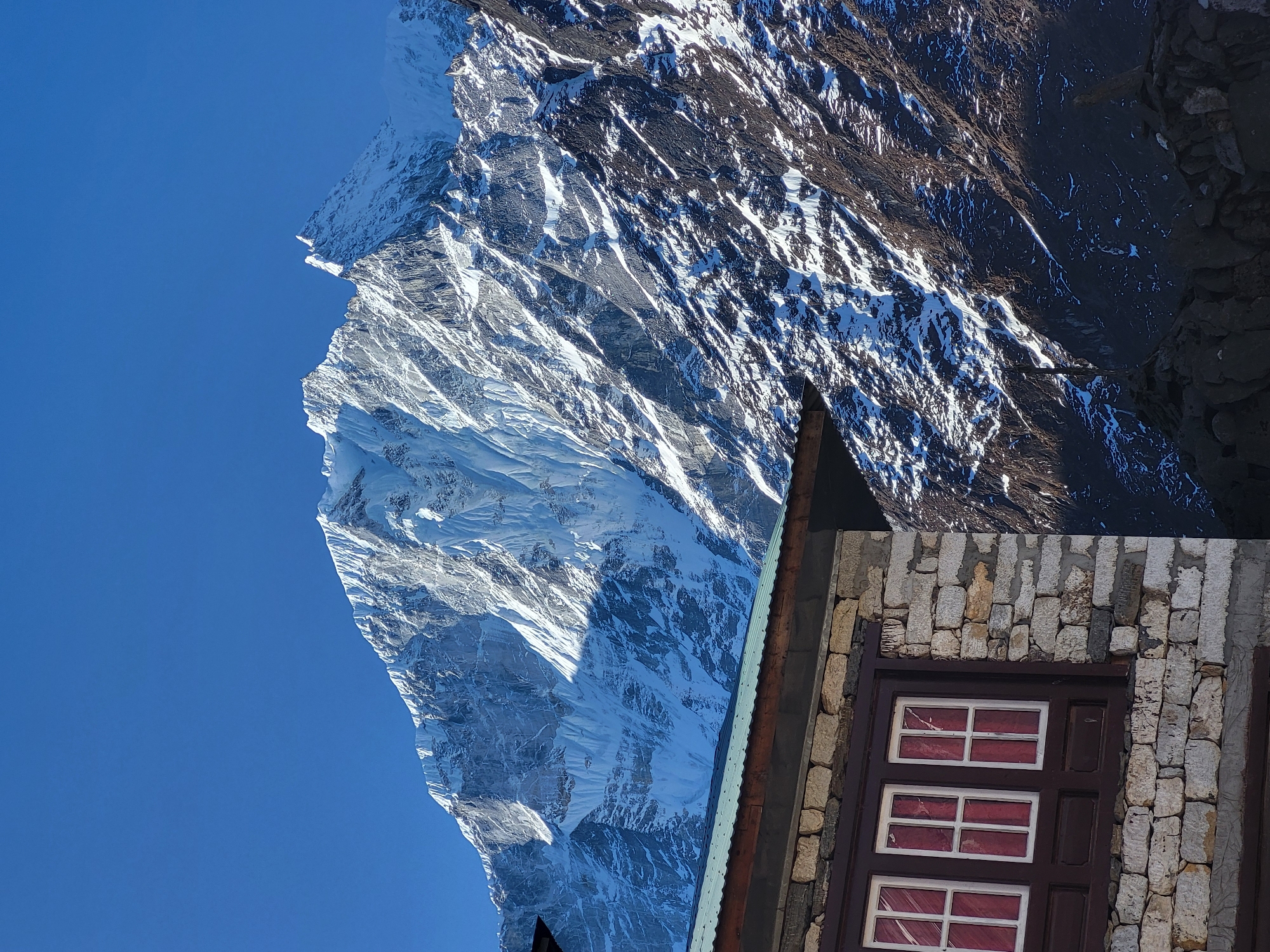 Helicopter flight and mountain views documented in Tengboche, Nepal