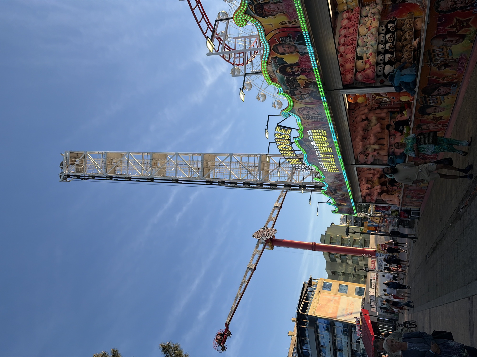 Tourist activity observed in Nesebar Bulgaria fairground and streets