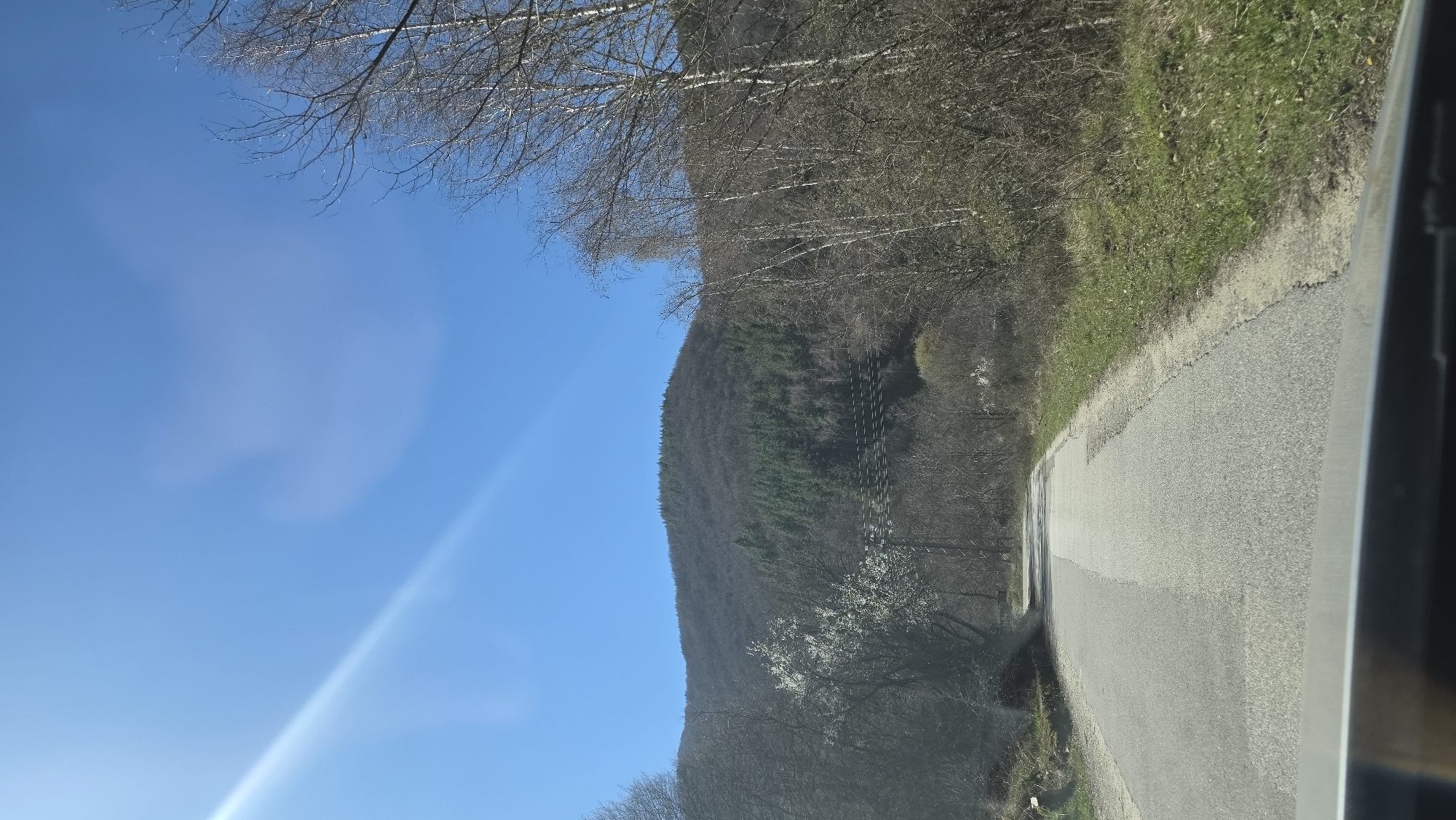 Spring morning road scene captured in Bulgarian hillside