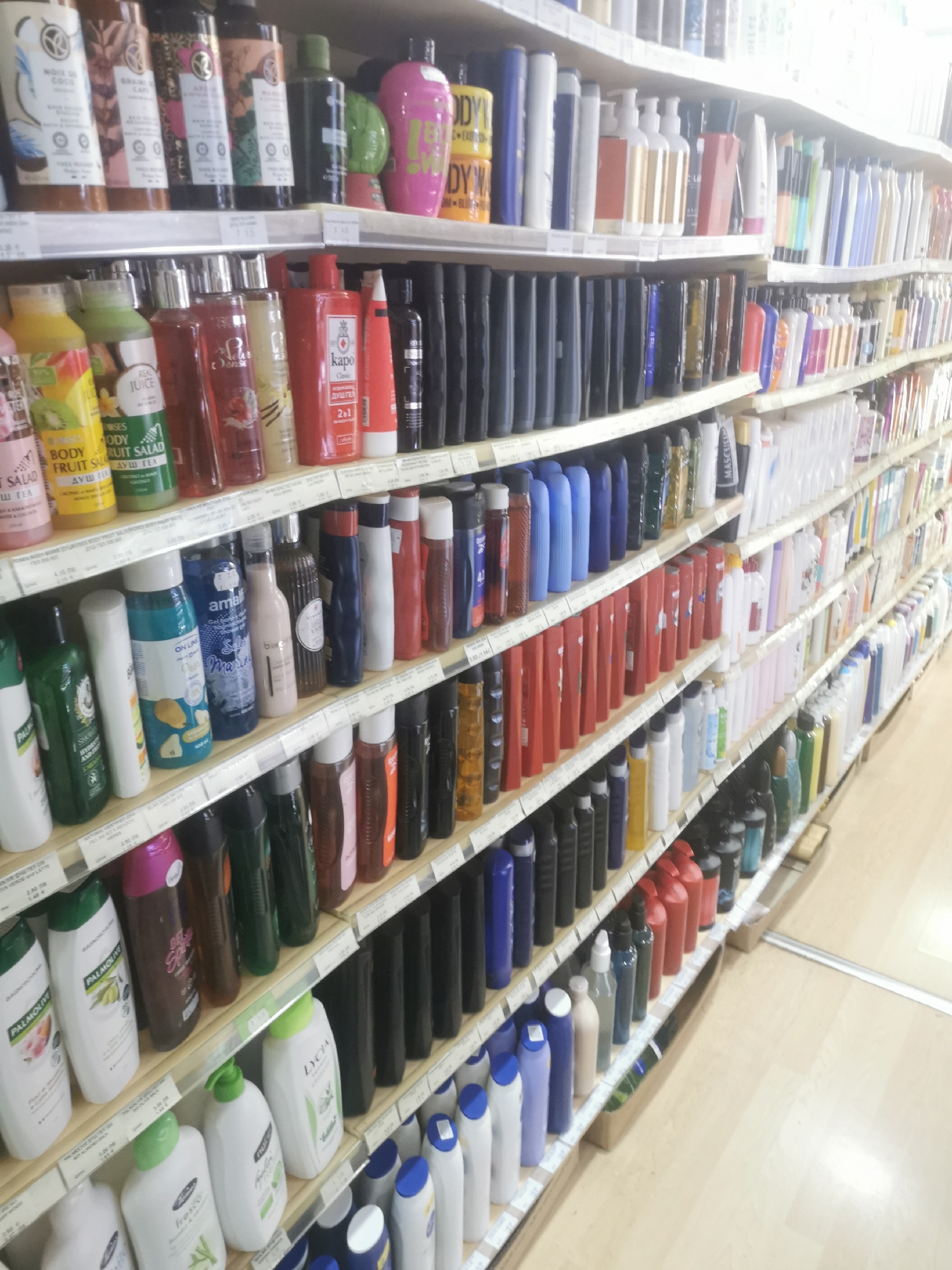 Empty retail aisle captured in Blagoevgrad store