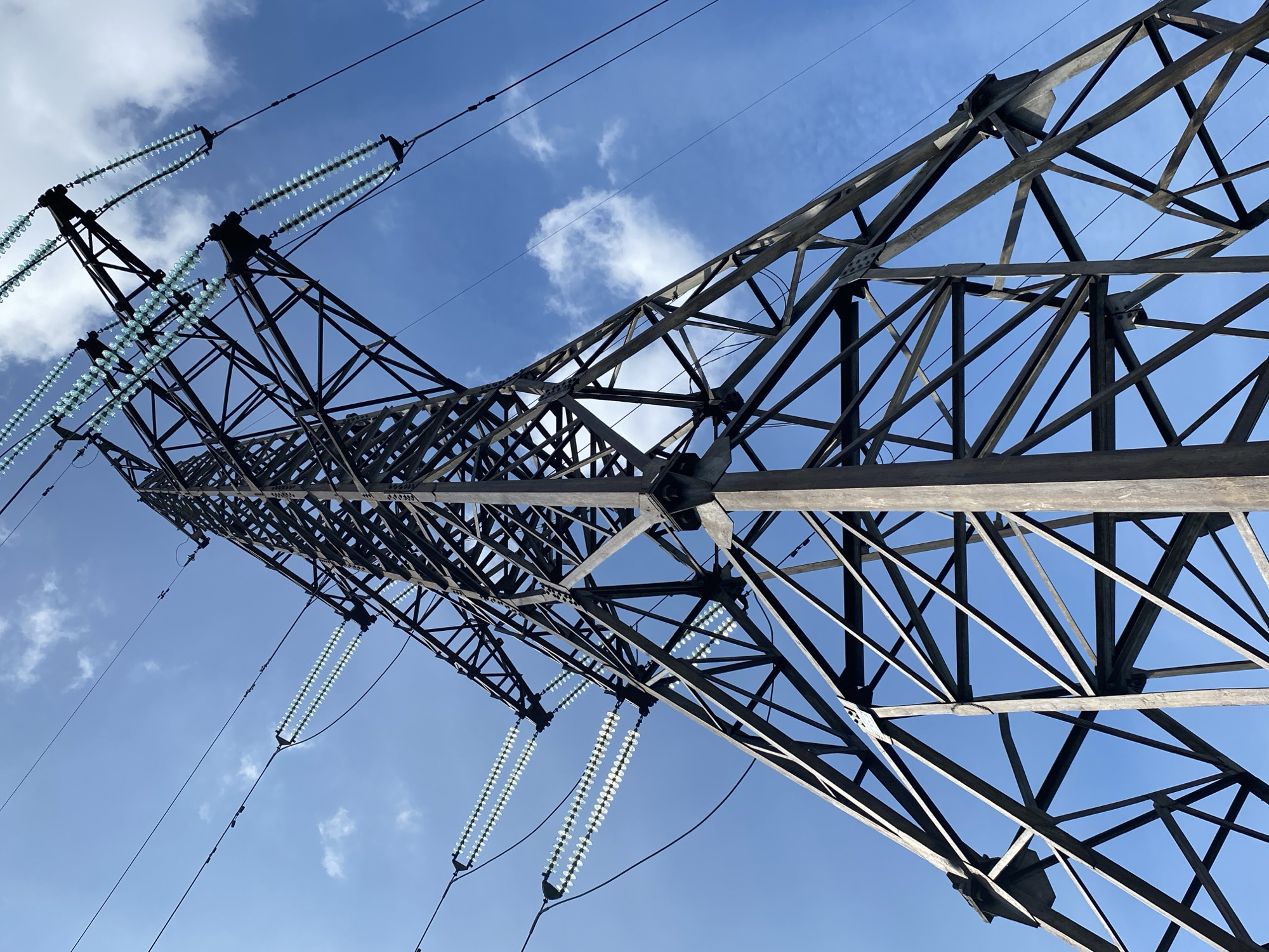 Person takes selfie near power lines in Chaikovsky