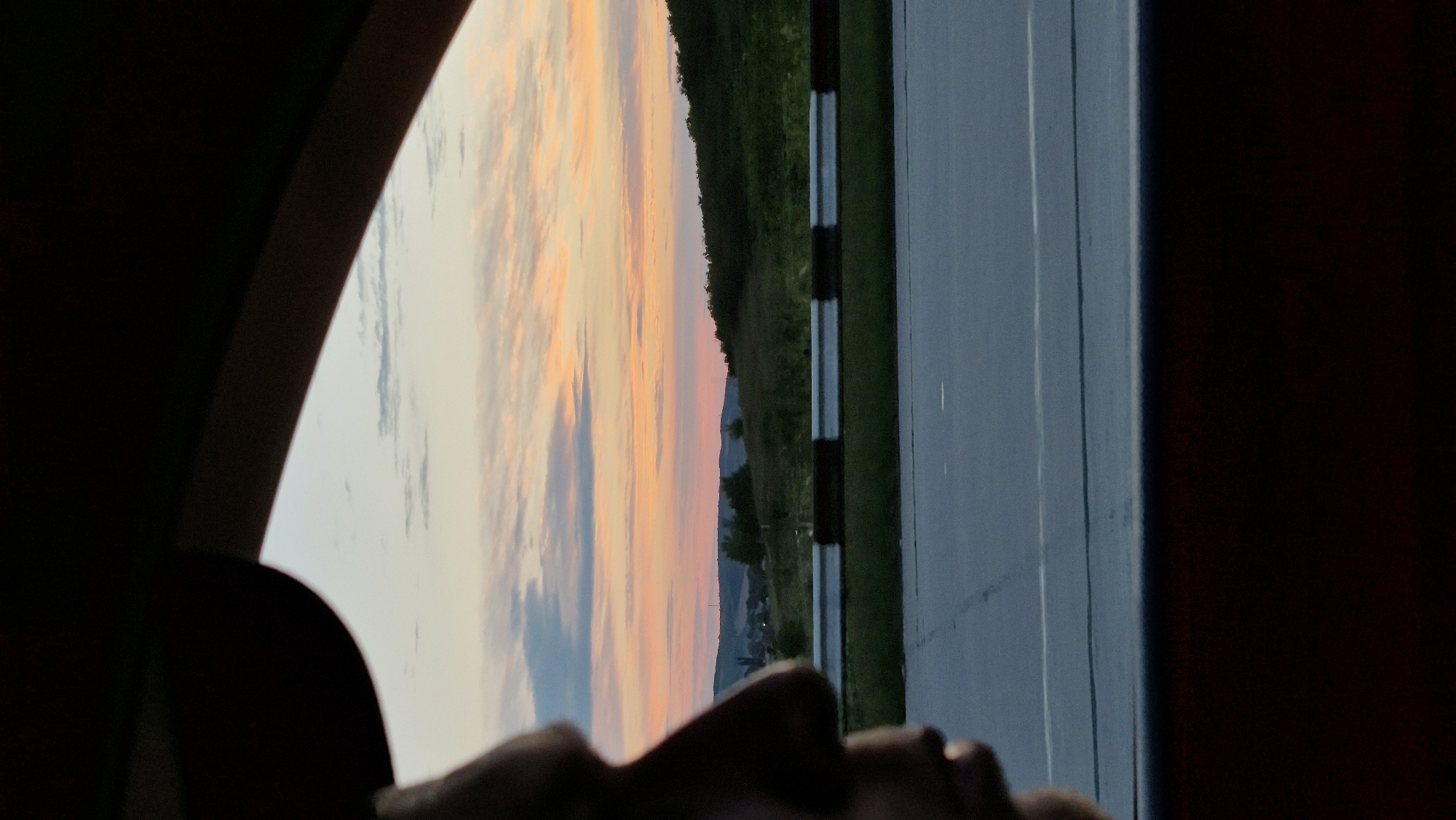 Roadside profile shot from inside a vehicle in rural Moldova