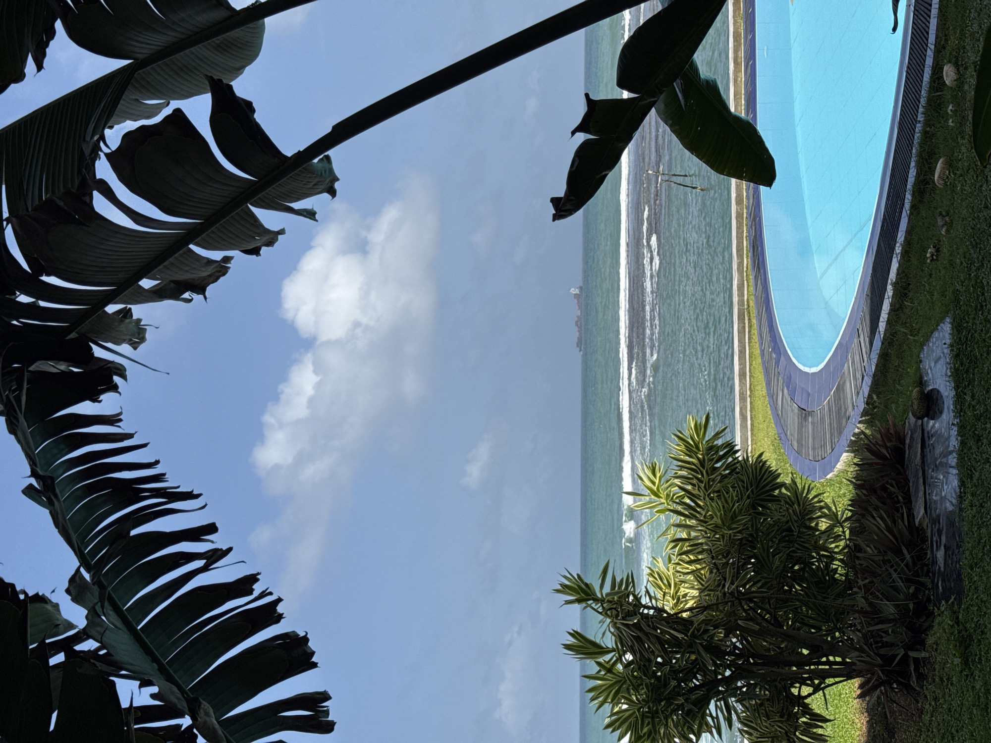 Pool, rocks, and rough surf along Sri Lanka's southern coast