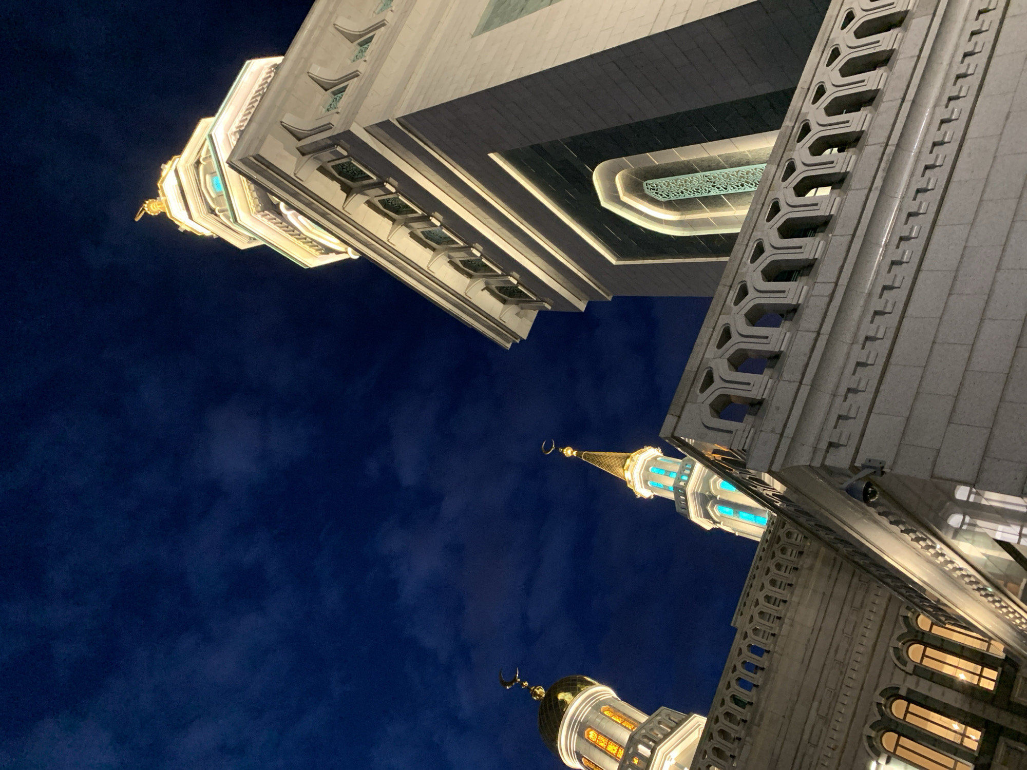 Fire engine responds near mosque, construction site at night