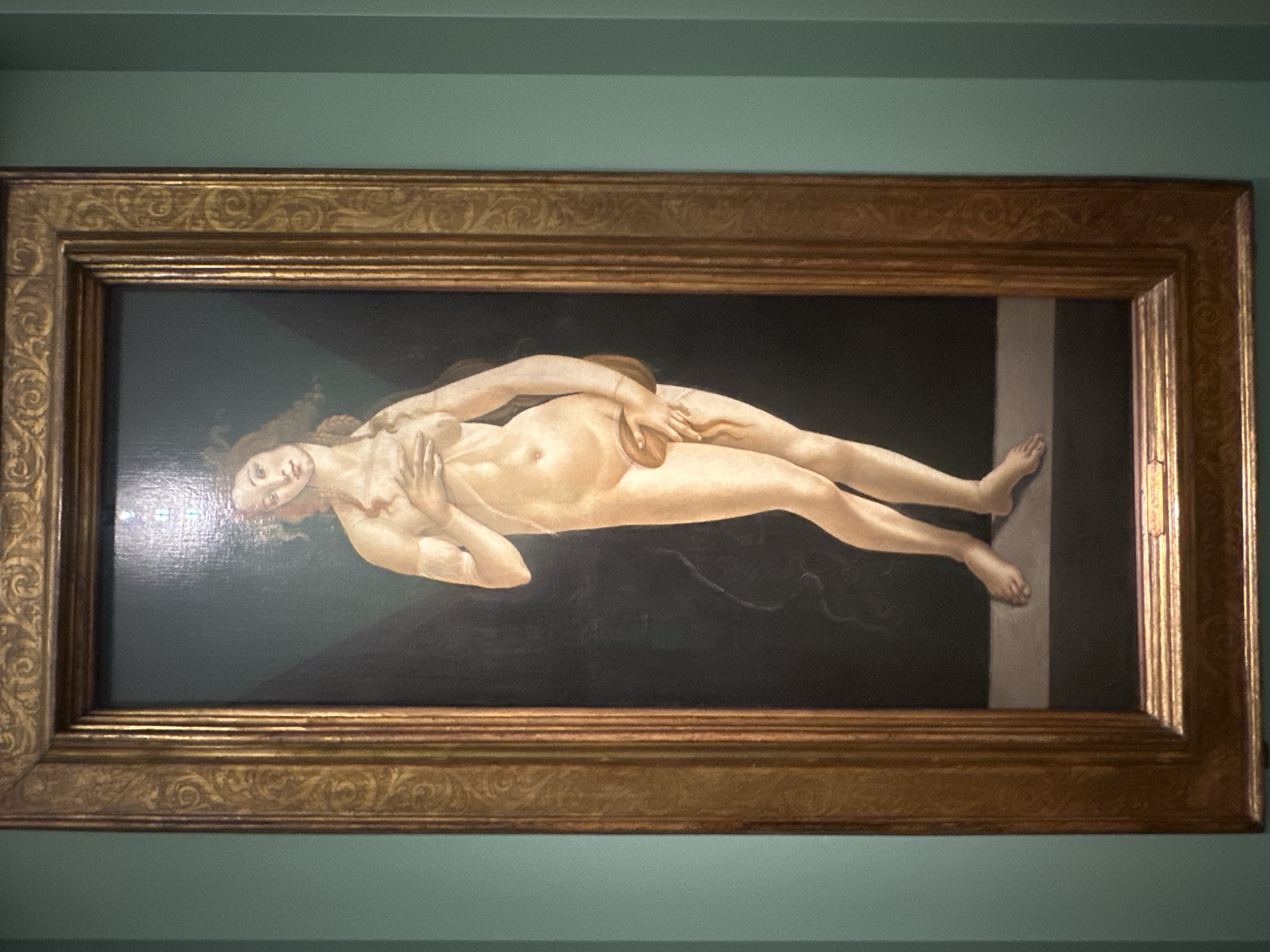 Museum visitor documents Renaissance artworks in Turin gallery