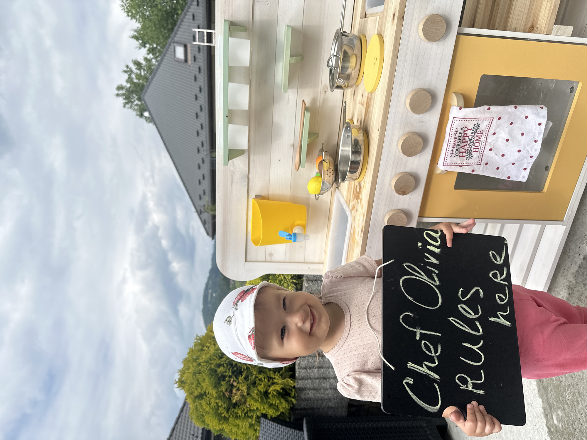 Backyard kitchen play and summer snacks in Wisła, Poland