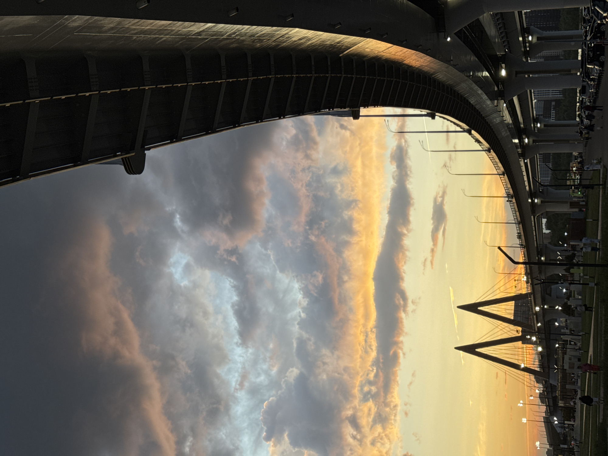 Evening recreation and sunset captured around Kazan's Millennium Bridge