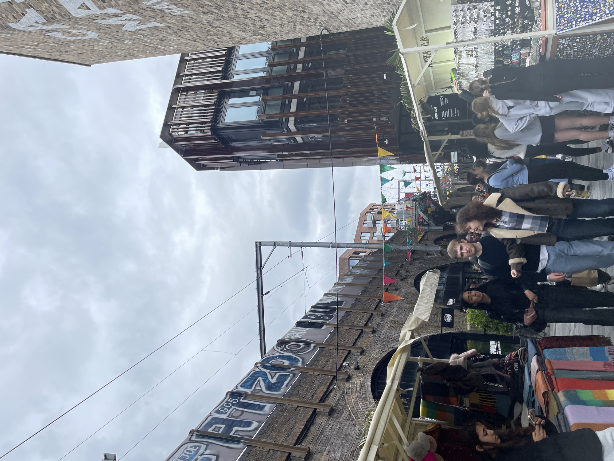London market visitor documents street scenes and cupcake moment
