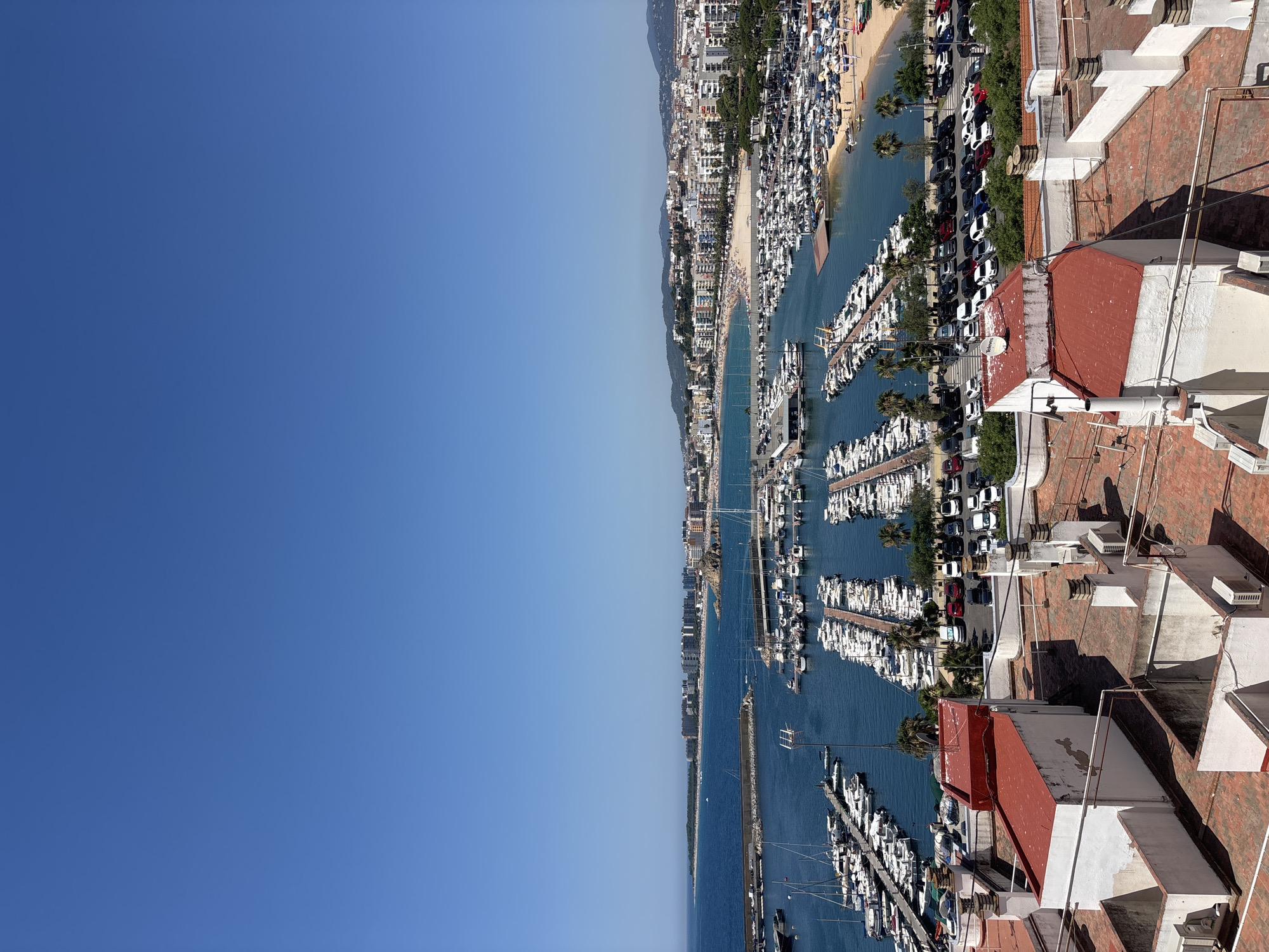 Rooftop and terrace views over Blanes marina and the Mediterranean