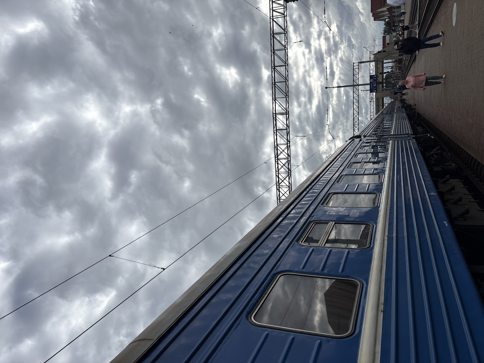 Morning train activity captured at Maladzyechna station, Belarus