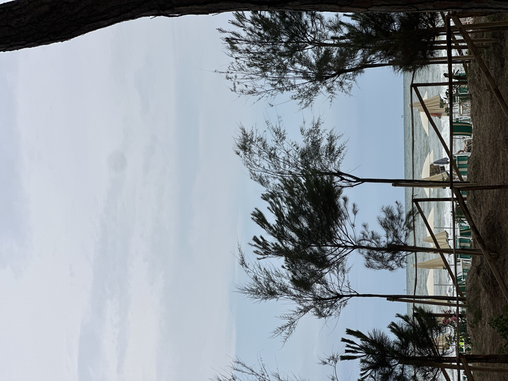 Cloudy morning at Pineto's Adriatic beach, mostly quiet
