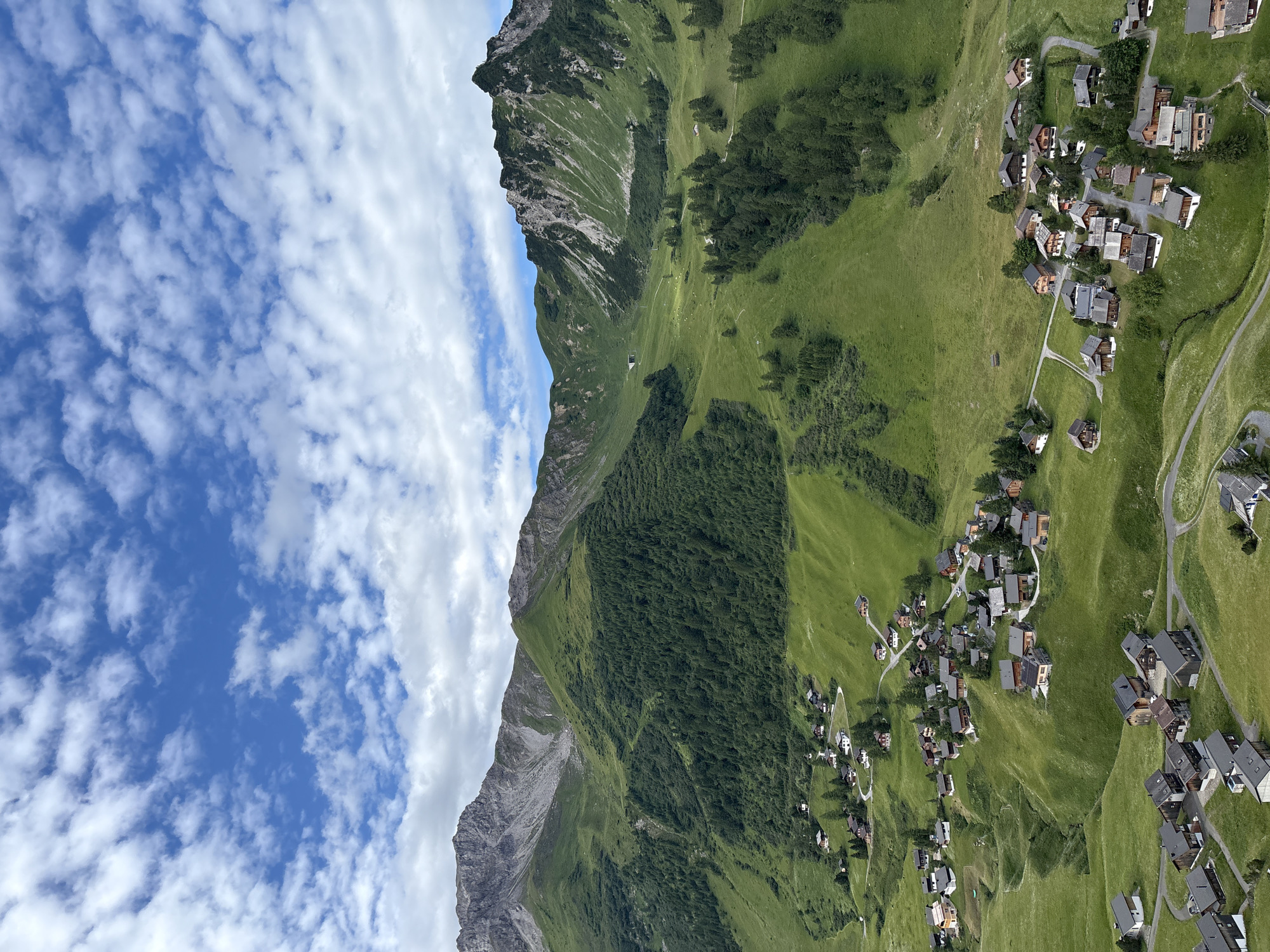 Malbun's quiet alpine village and ski area in summer