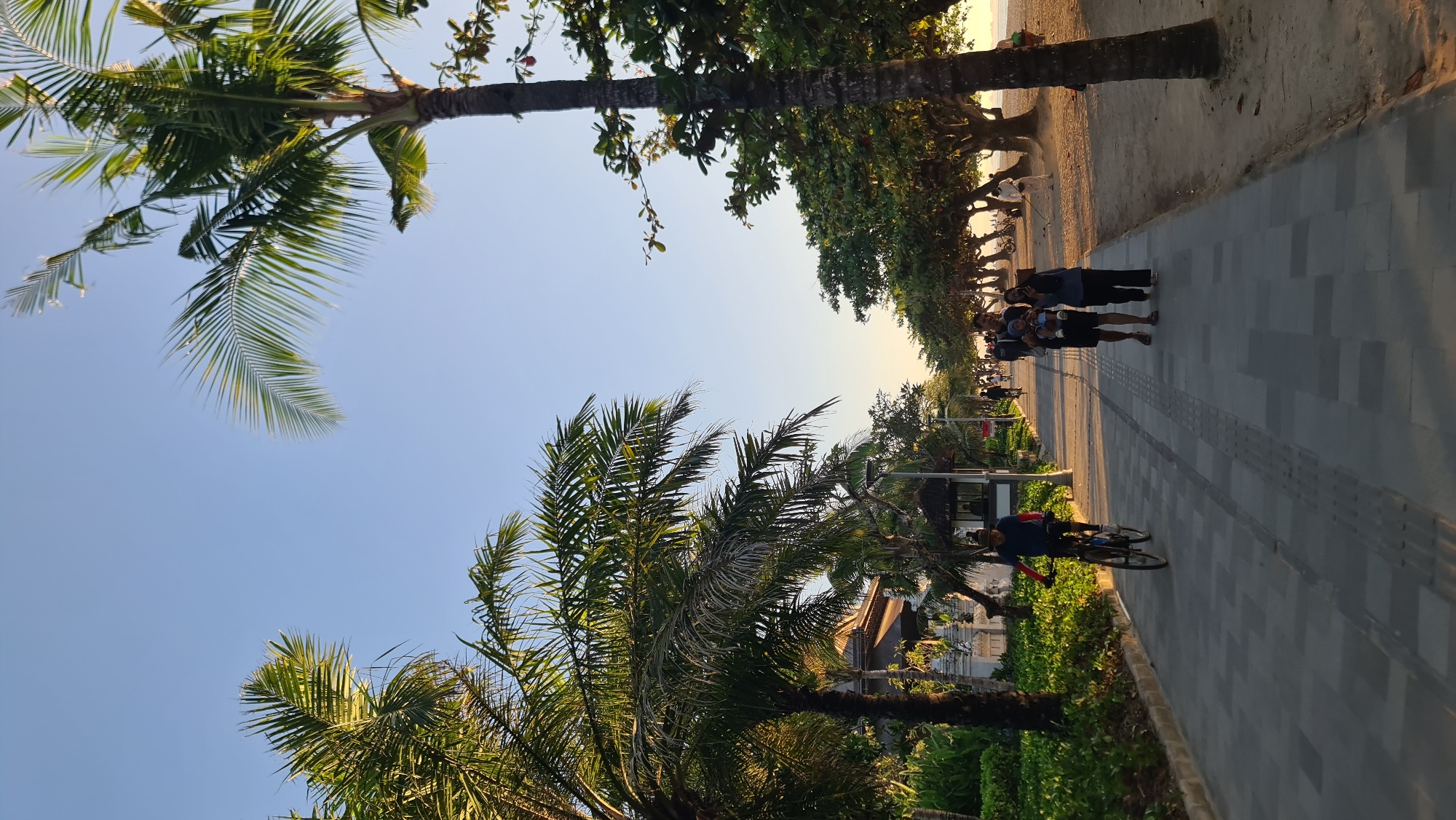 Sunset strolls and cycling along Denpasar's beachfront promenade