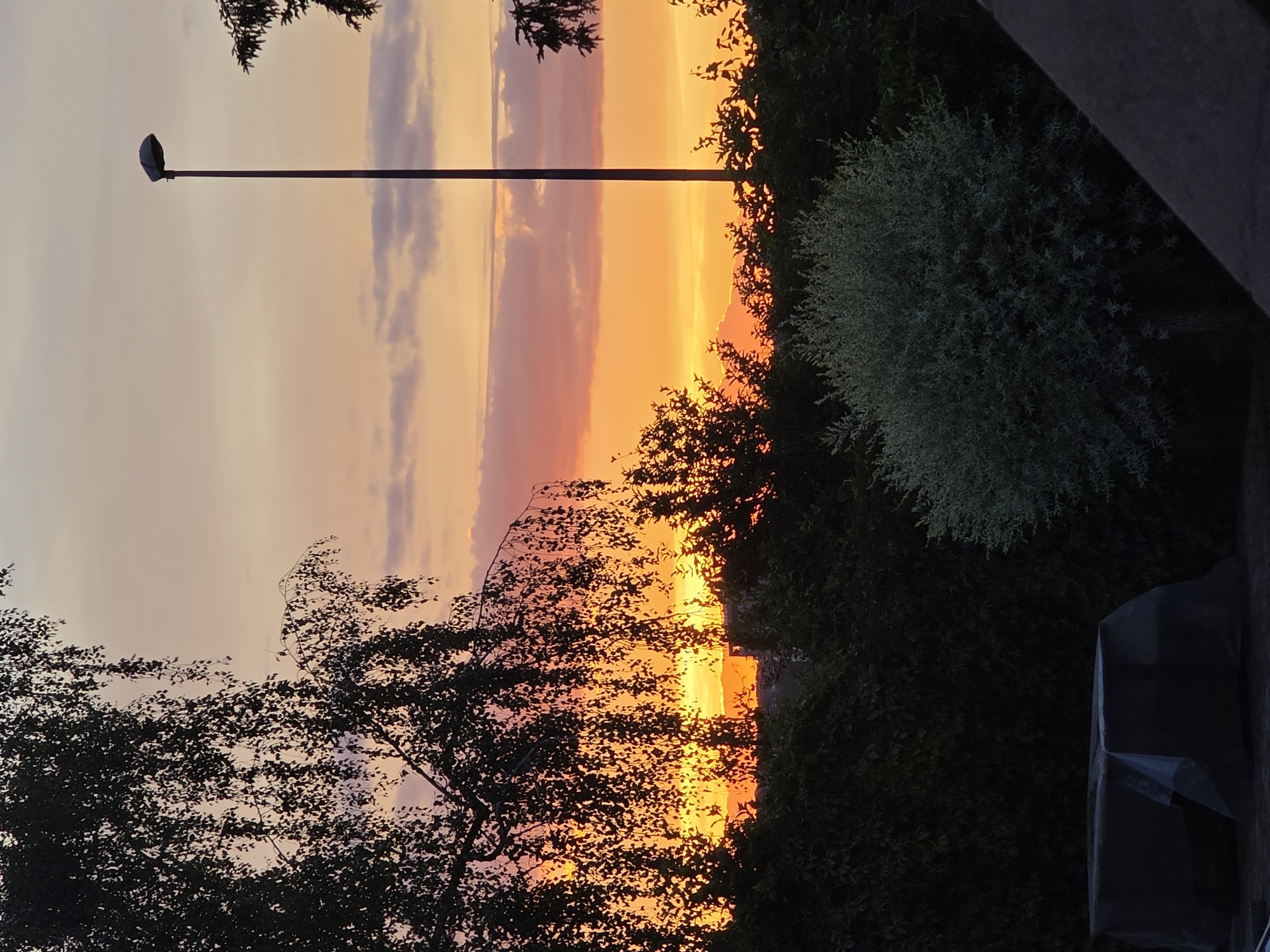 Suburban evening captured through eight perspectives during dusk hour