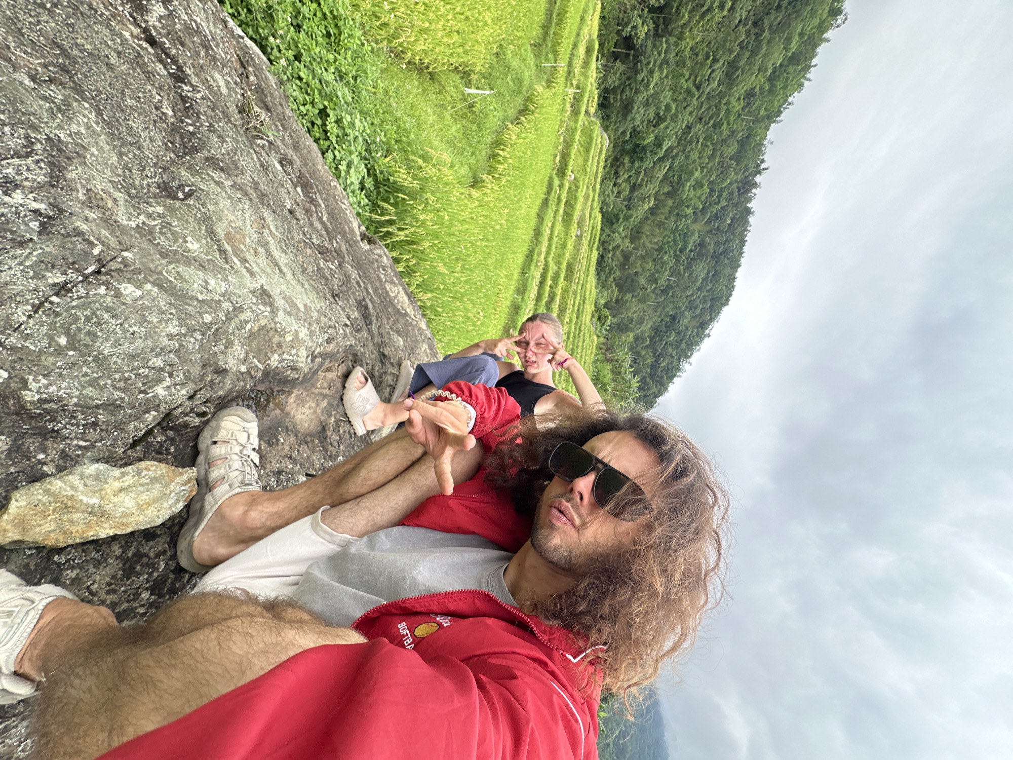 Tourists explore Vietnamese rice terraces during morning visit