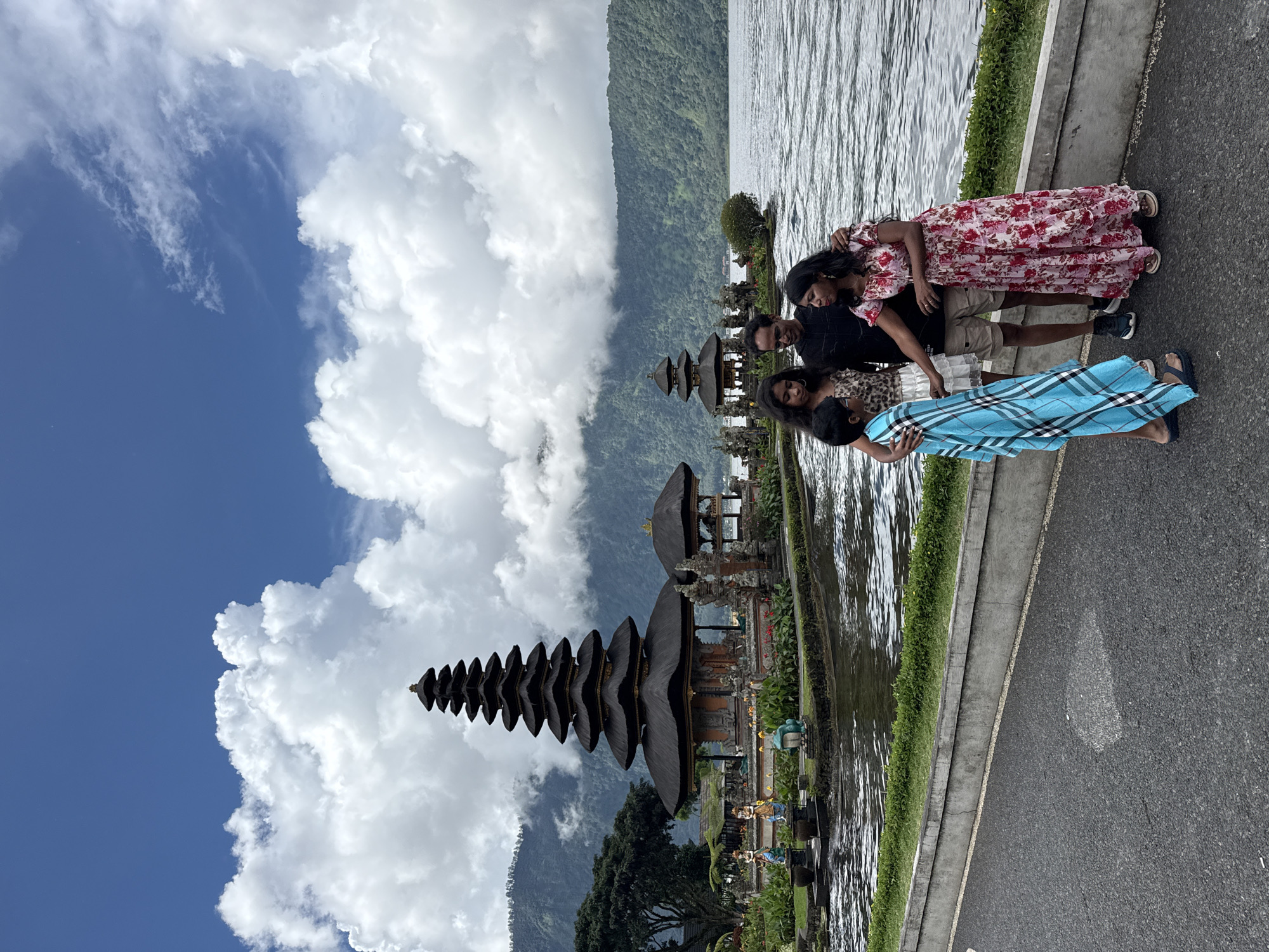 Visitors gather at Bali's iconic Ulun Danu water temple