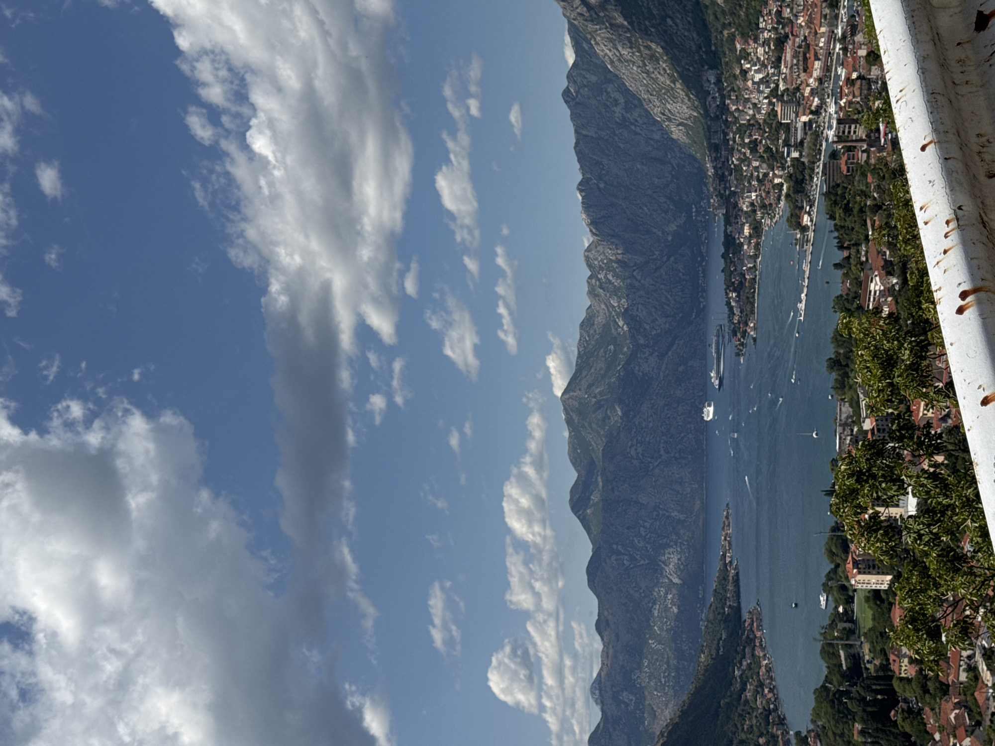 Bay of Kotor and mountain ridgeline from Škaljari heights