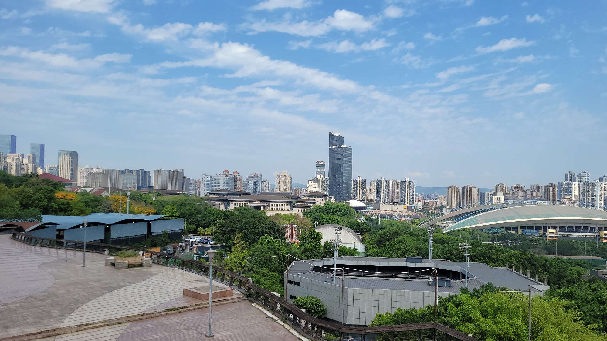 Morning urban landscape documented across unknown city